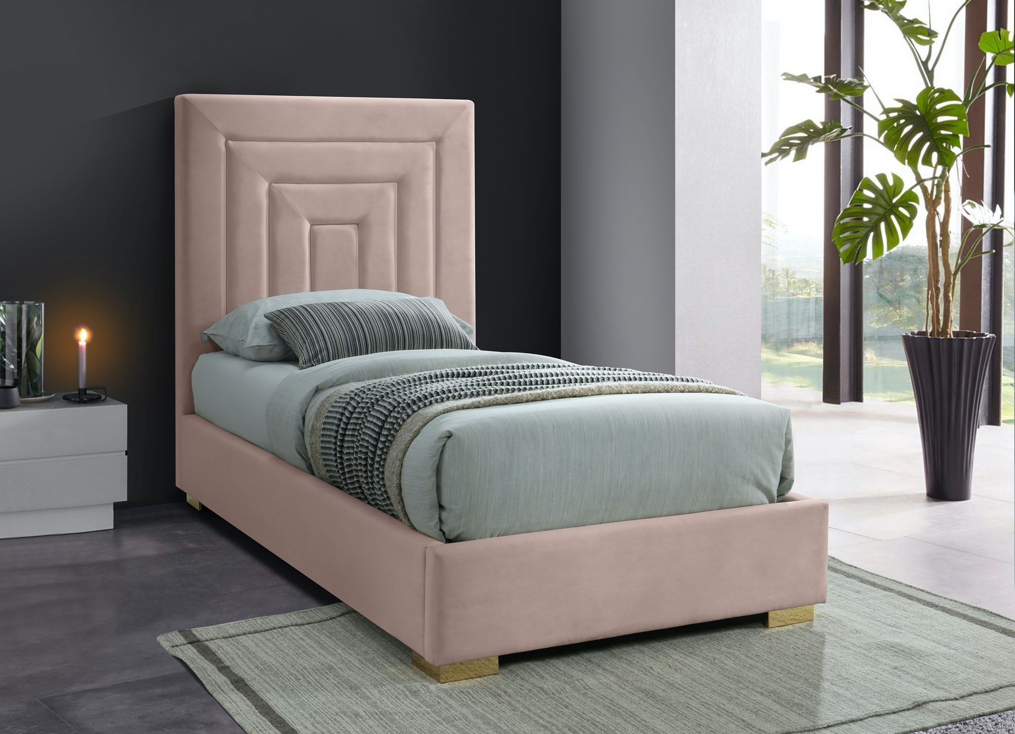 Nora Velvet Twin Size Bed