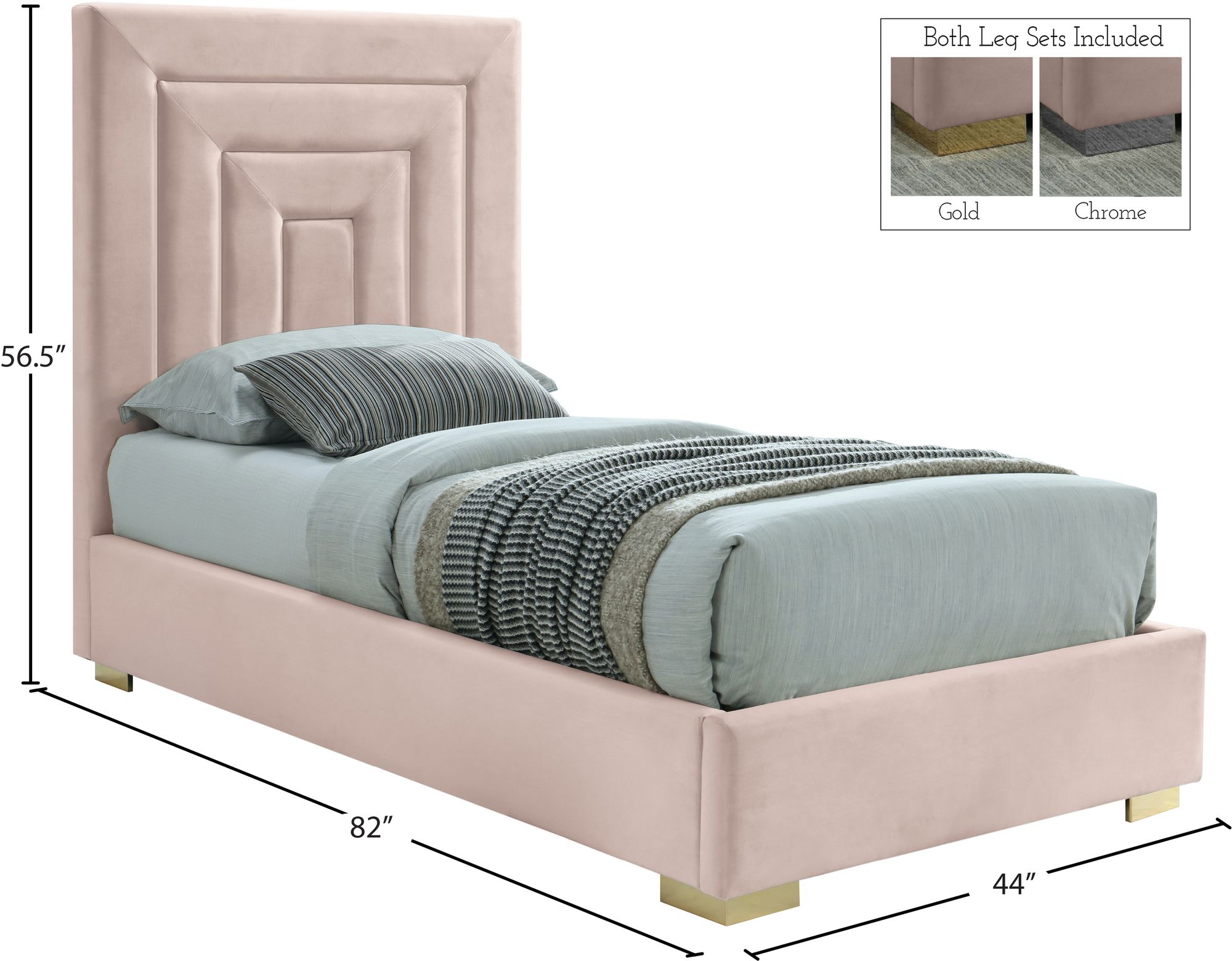Nora Velvet Twin Size Bed