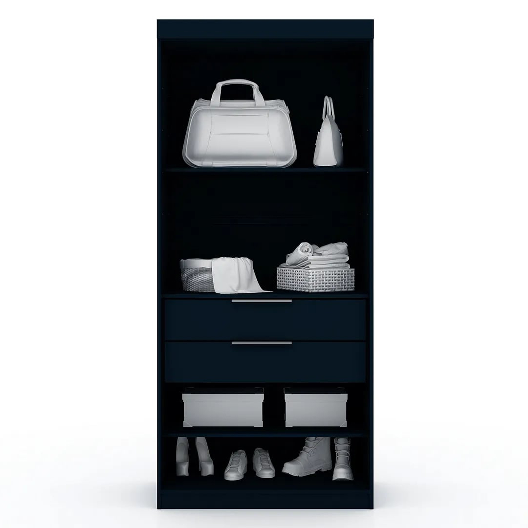 Mulberry 2 Sectional Wardrobe Closet w/4 Drawers, Set of 2 