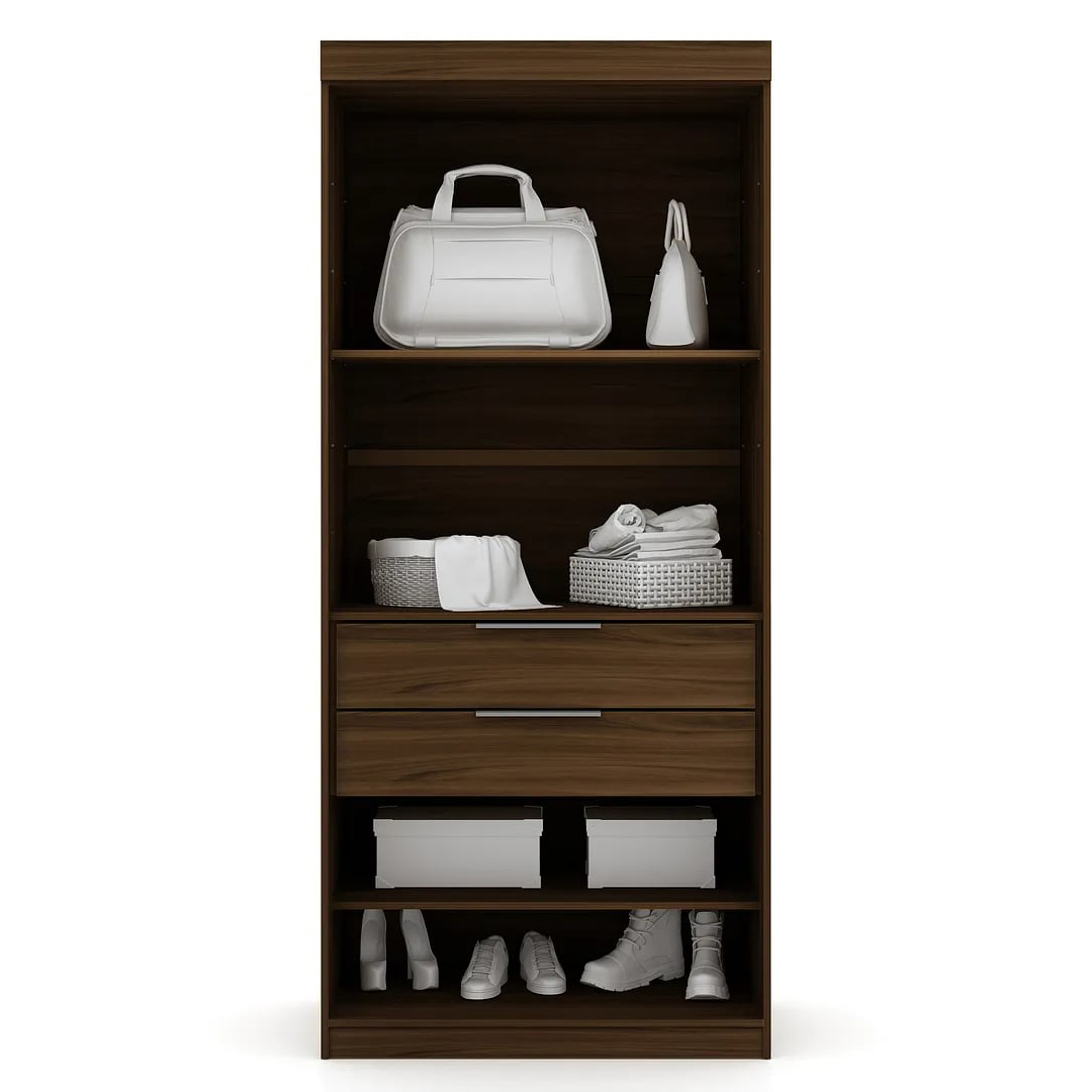 Mulberry 2 Sectional Wardrobe Closet w/4 Drawers, Set of 2 