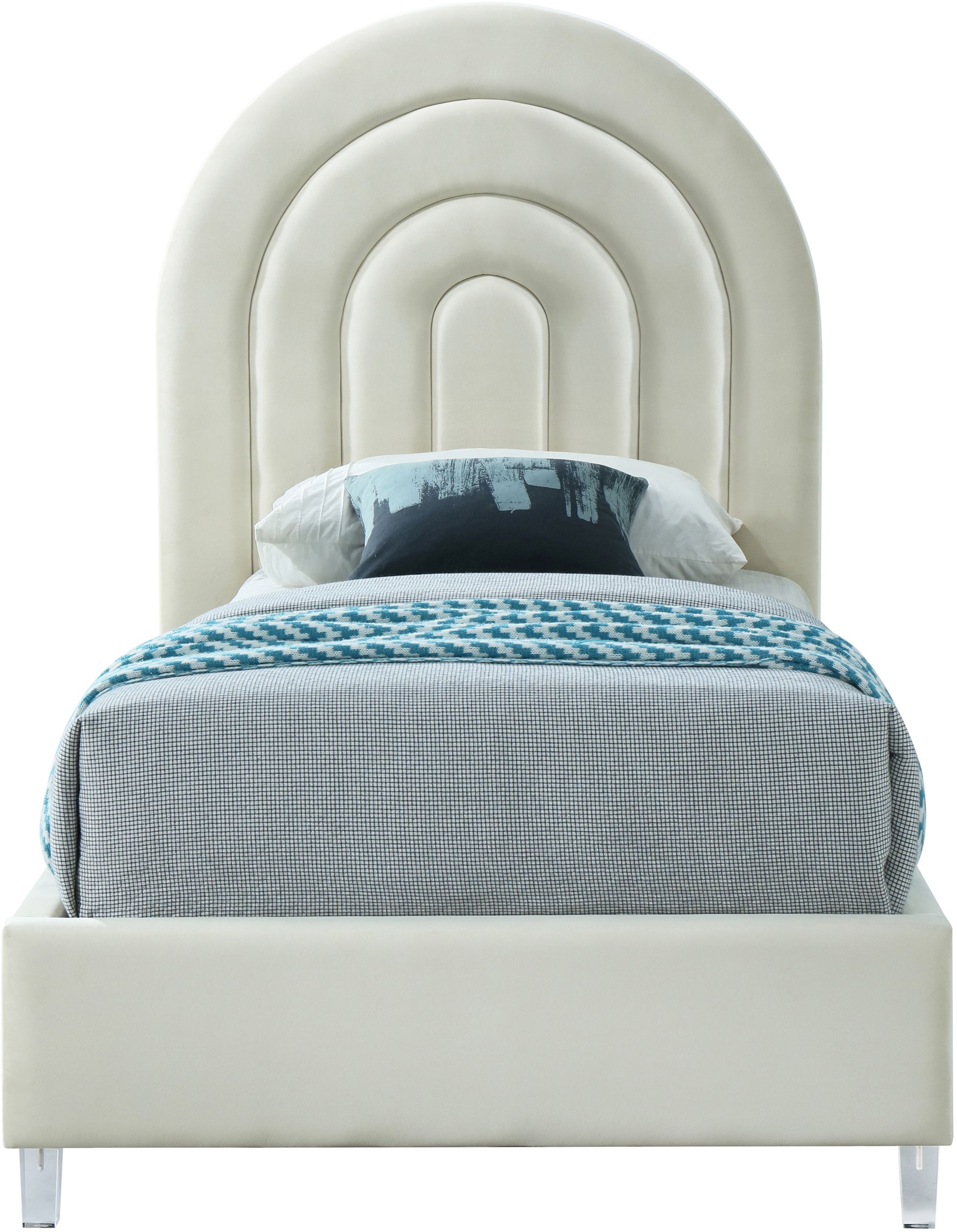 Rainbow Velvet Twin Size Bed