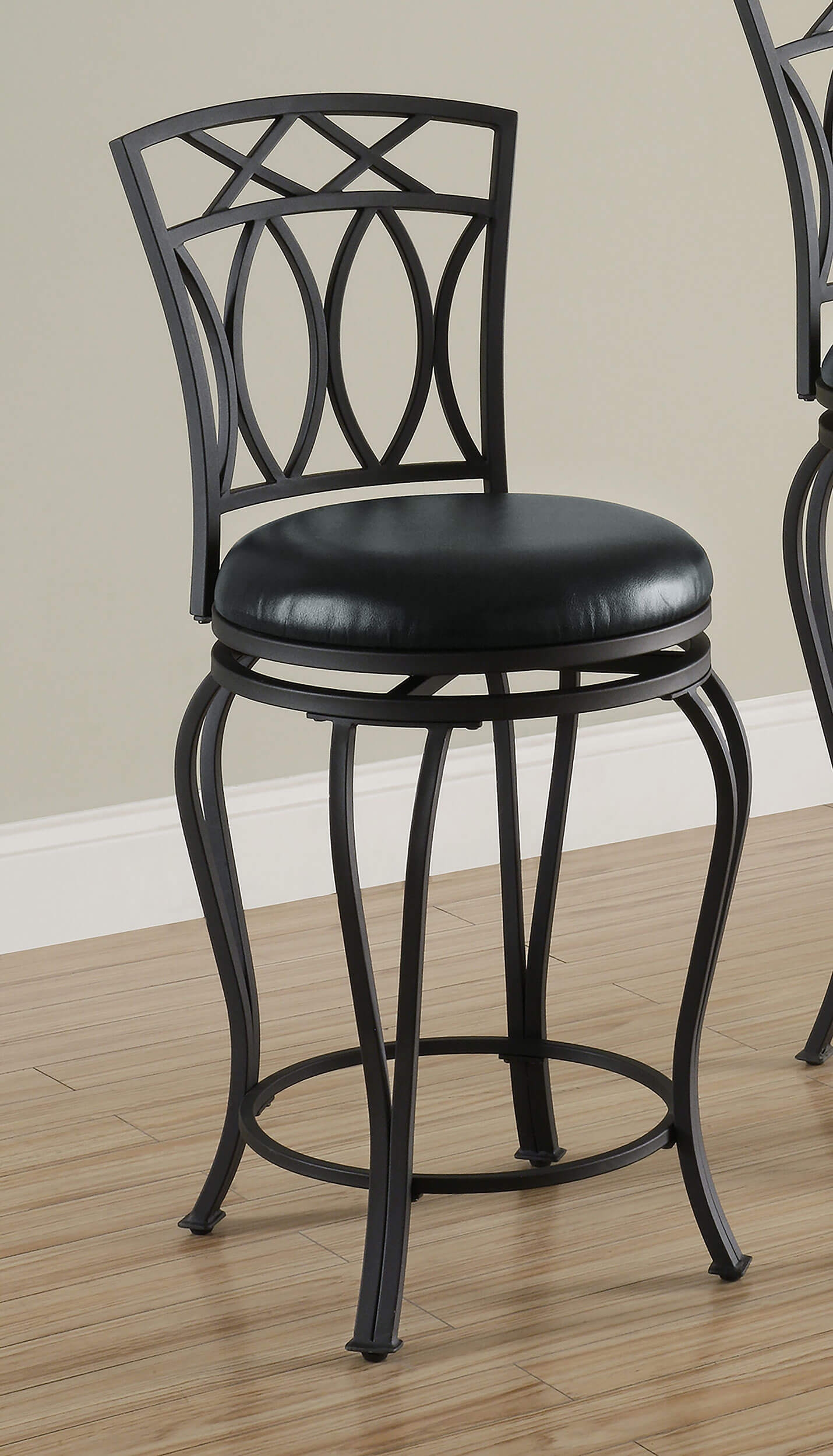 Adamsville Leatherette Swivel Counter Stool with Metal Base