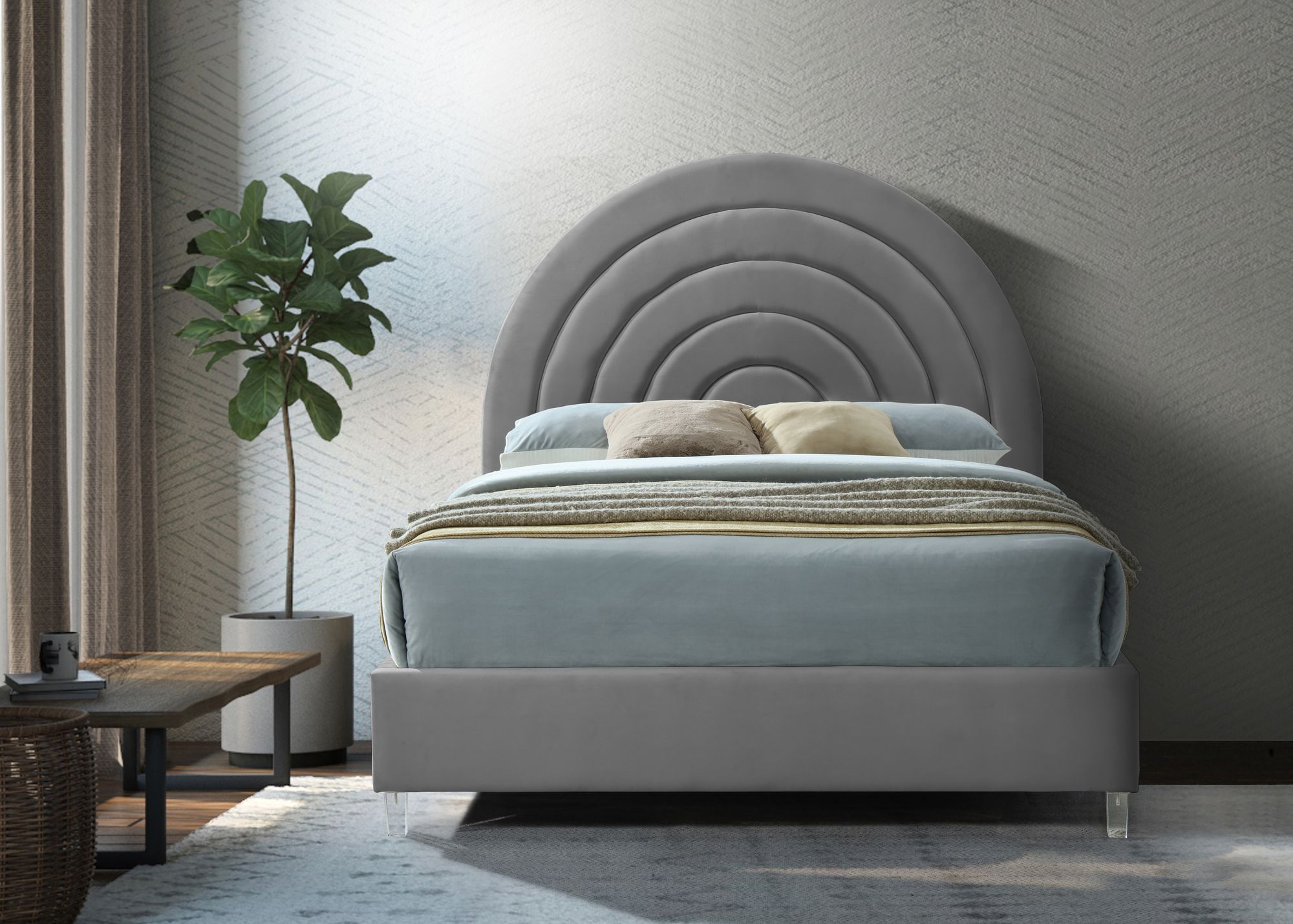 Rainbow Velvet Full Size Bed