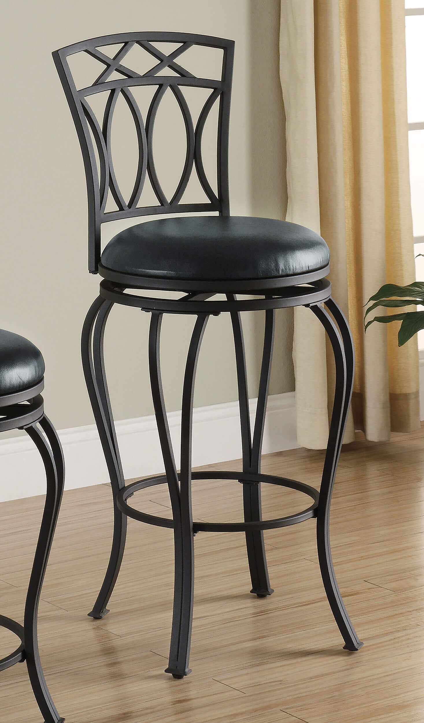 Adamsville Leatherette Swivel Bar Stool with Metal Base