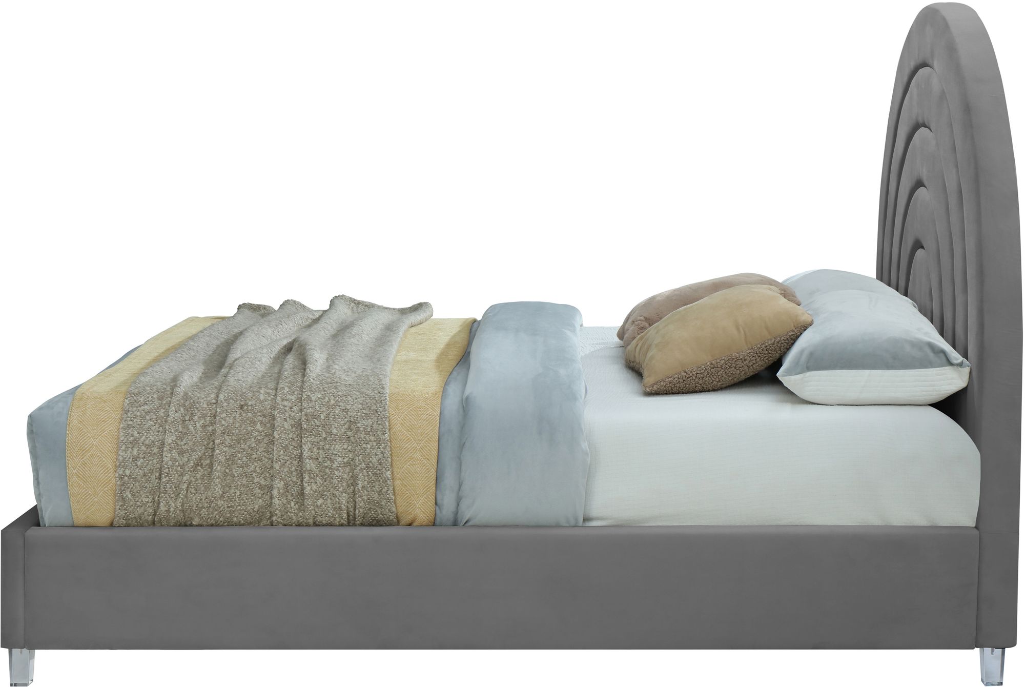 Rainbow Velvet King Size Bed