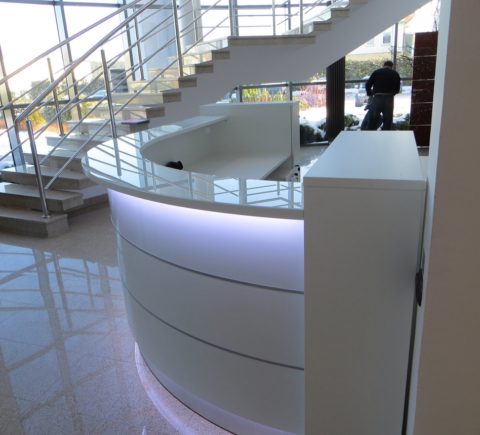 Curved Receptionist Counter Ideas Contemporary Company Reception