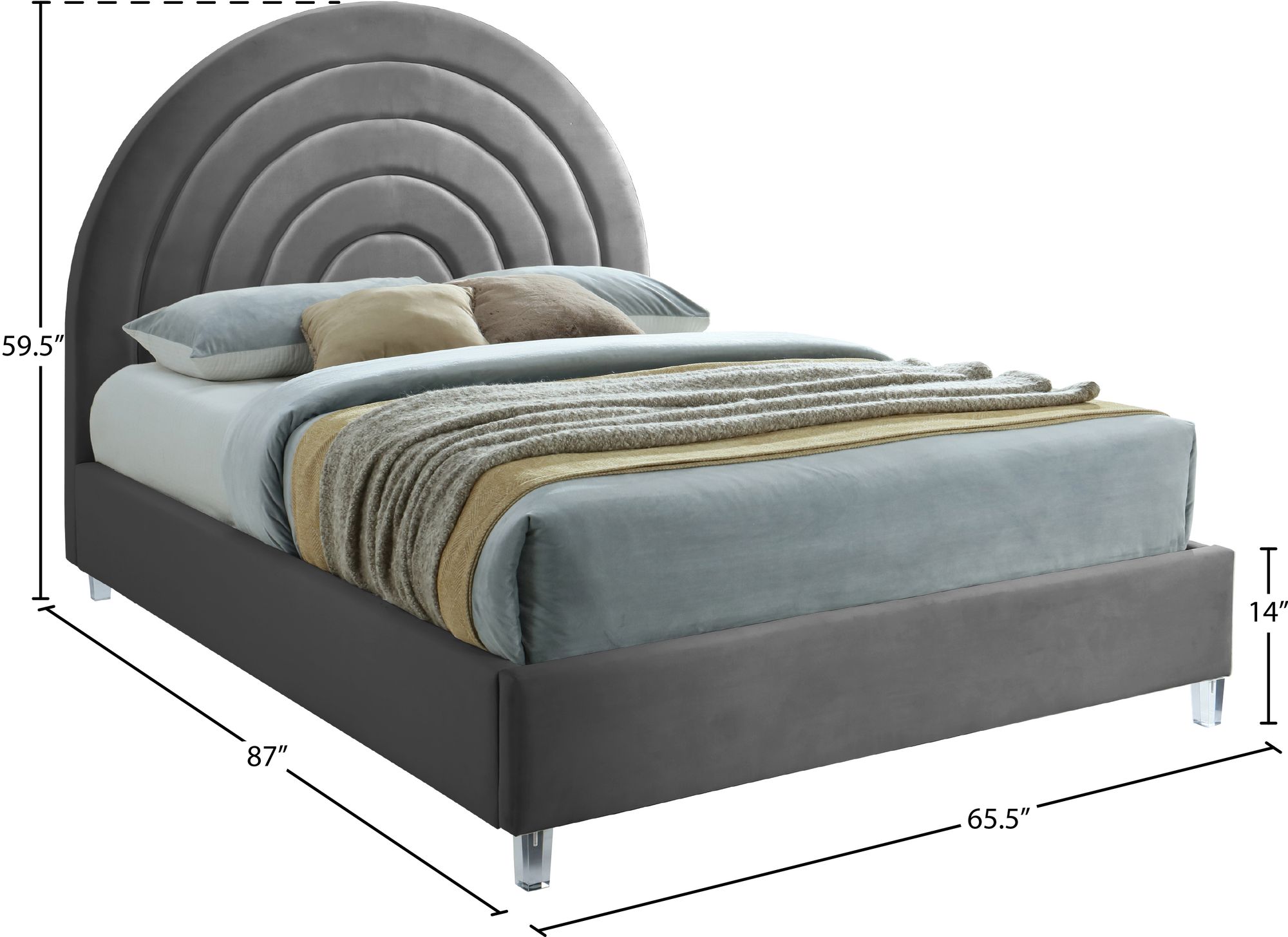 Rainbow Velvet Bed