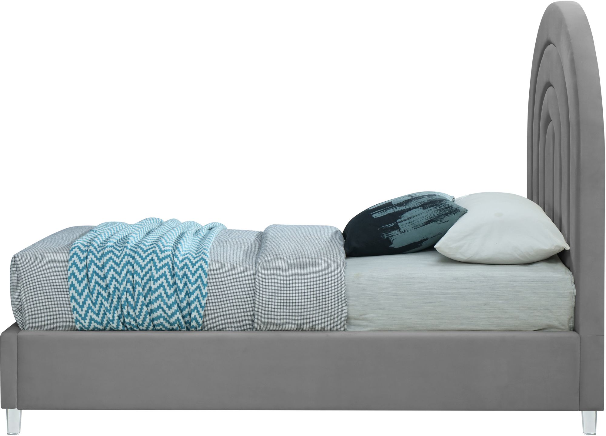 Rainbow Velvet Twin Size Bed