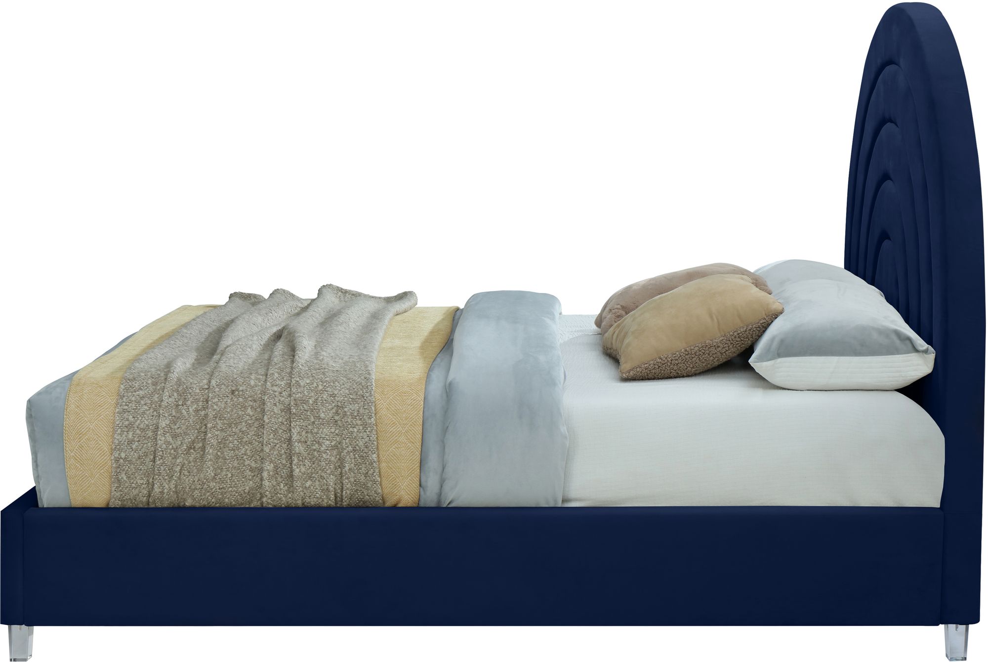 Rainbow Velvet King Size Bed