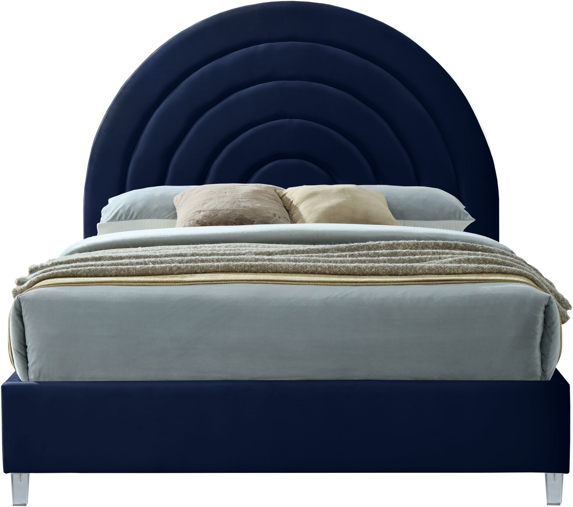 Rainbow Velvet Queen Size Bed