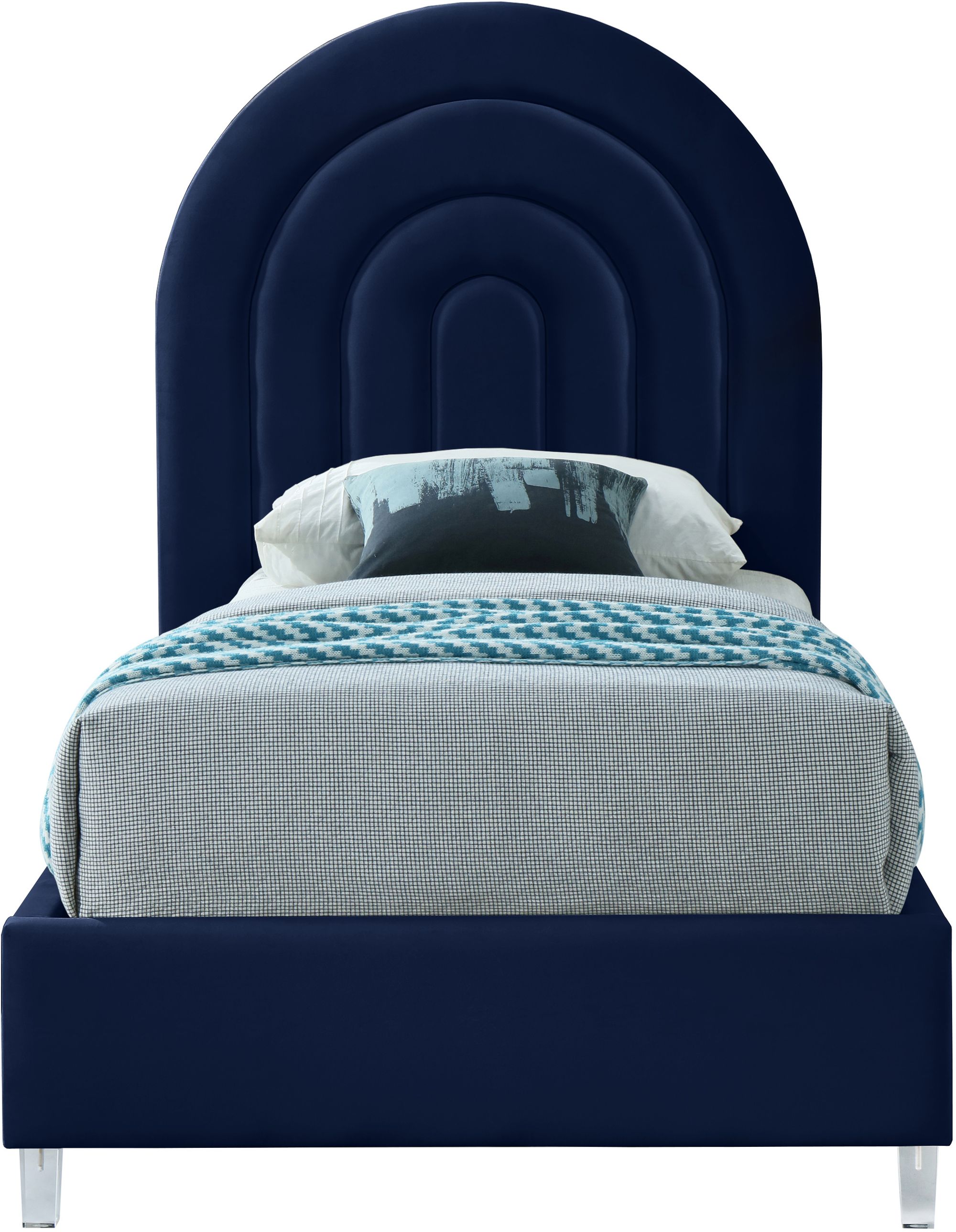 Rainbow Velvet Twin Size Bed