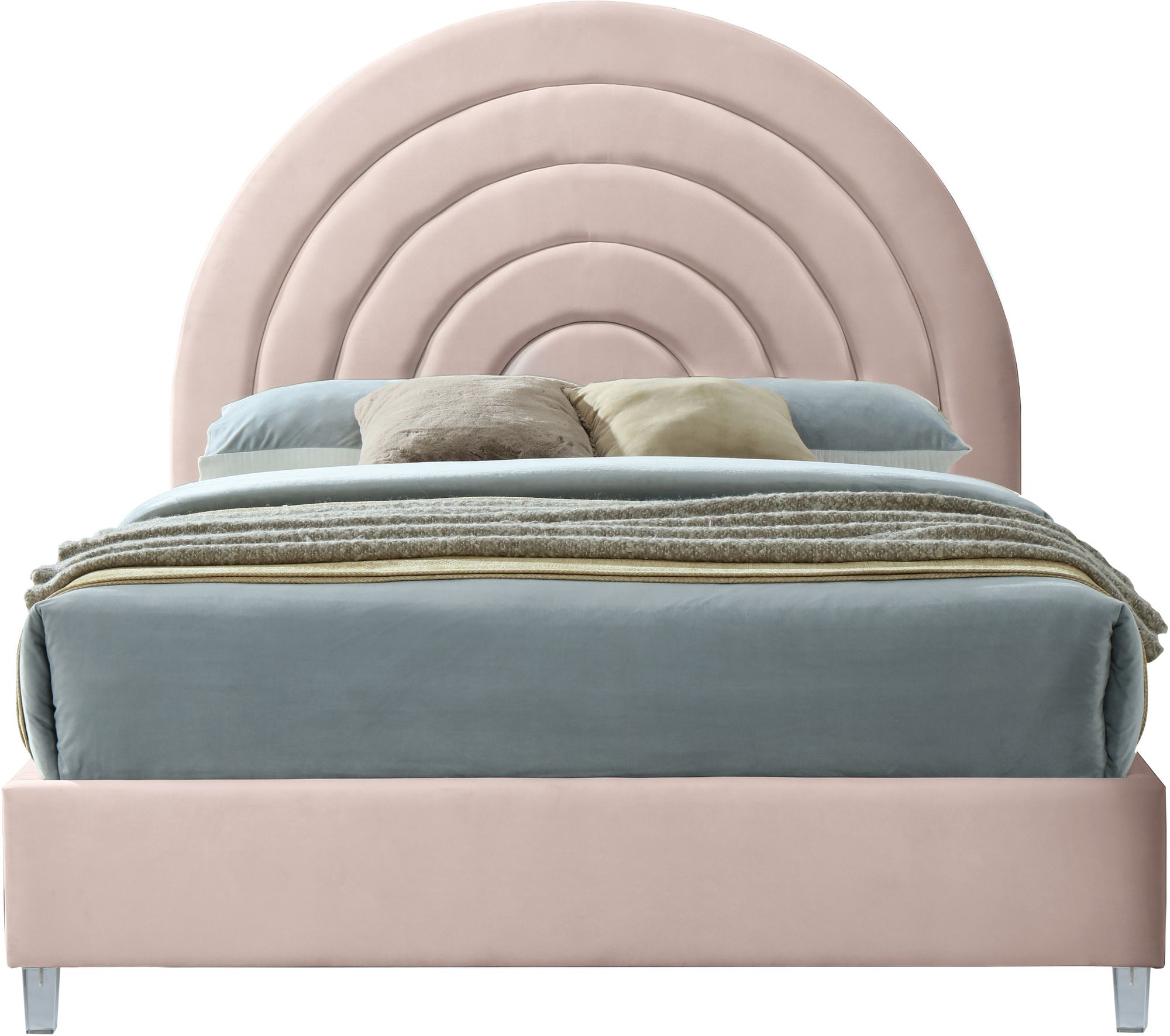 Rainbow Velvet King Size Bed