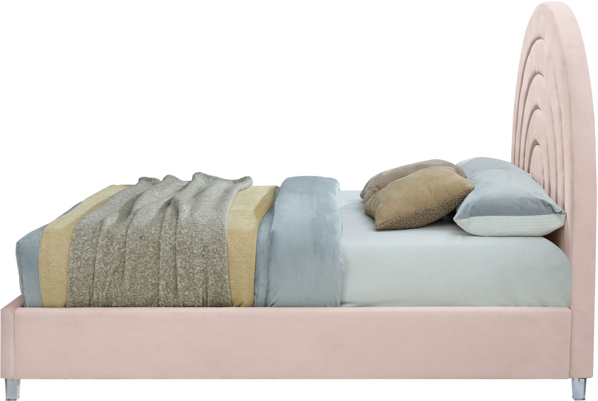 Rainbow Velvet King Size Bed
