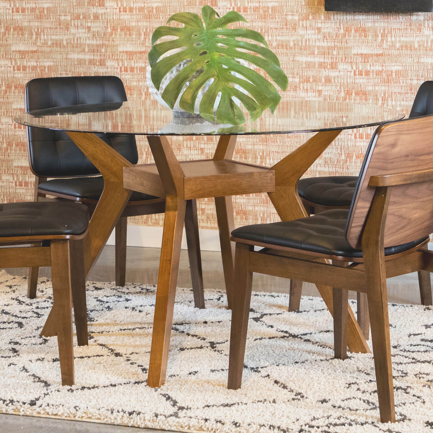 Paxton 48″ Round Glass Top Dining Table