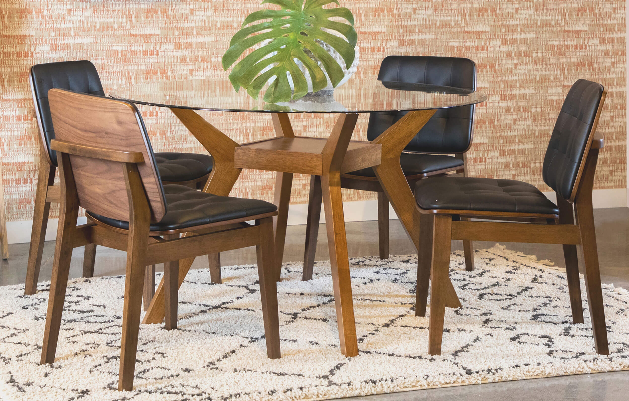 Paxton 48″ Round Glass Top Dining Table