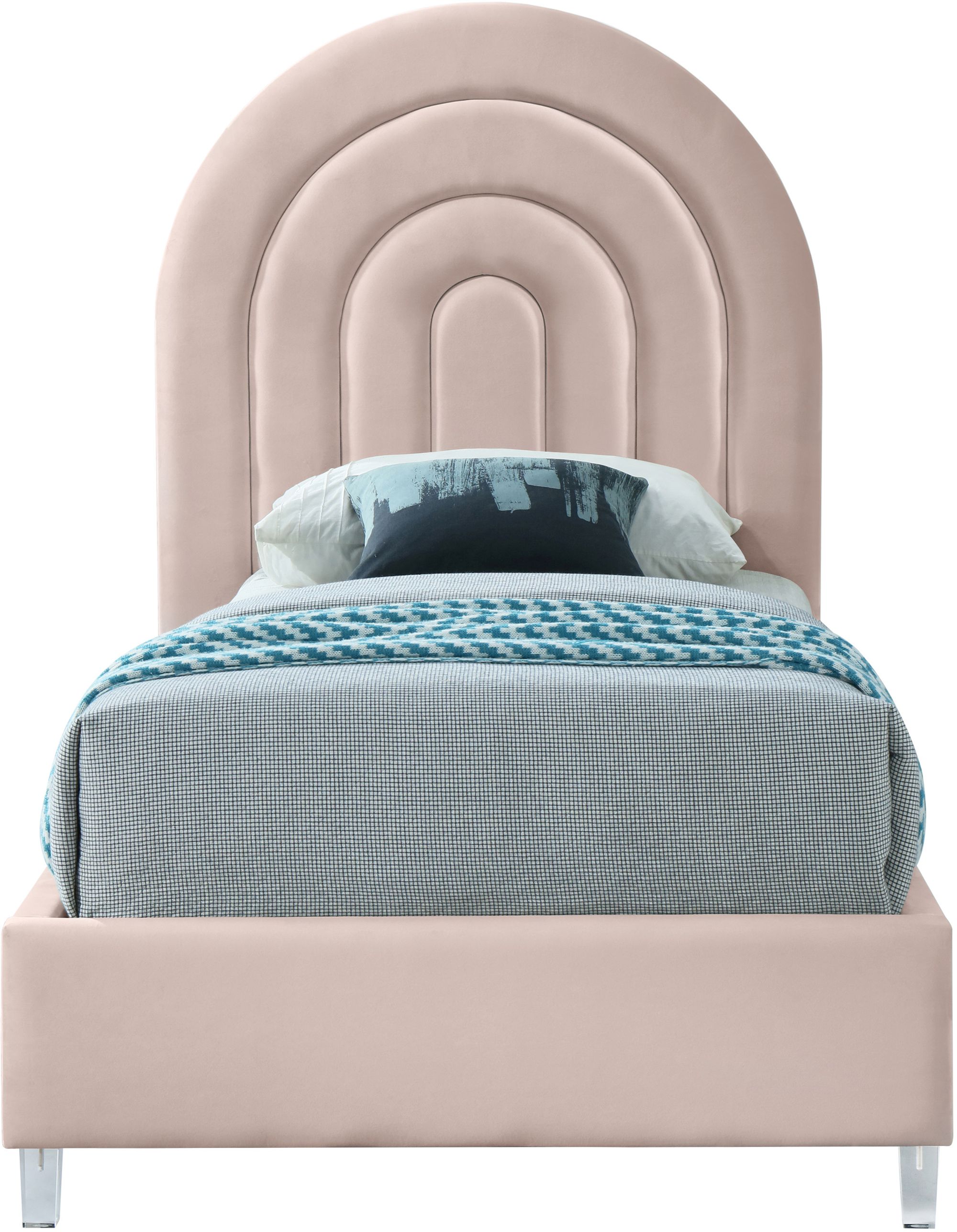 Rainbow Velvet Twin Size Bed
