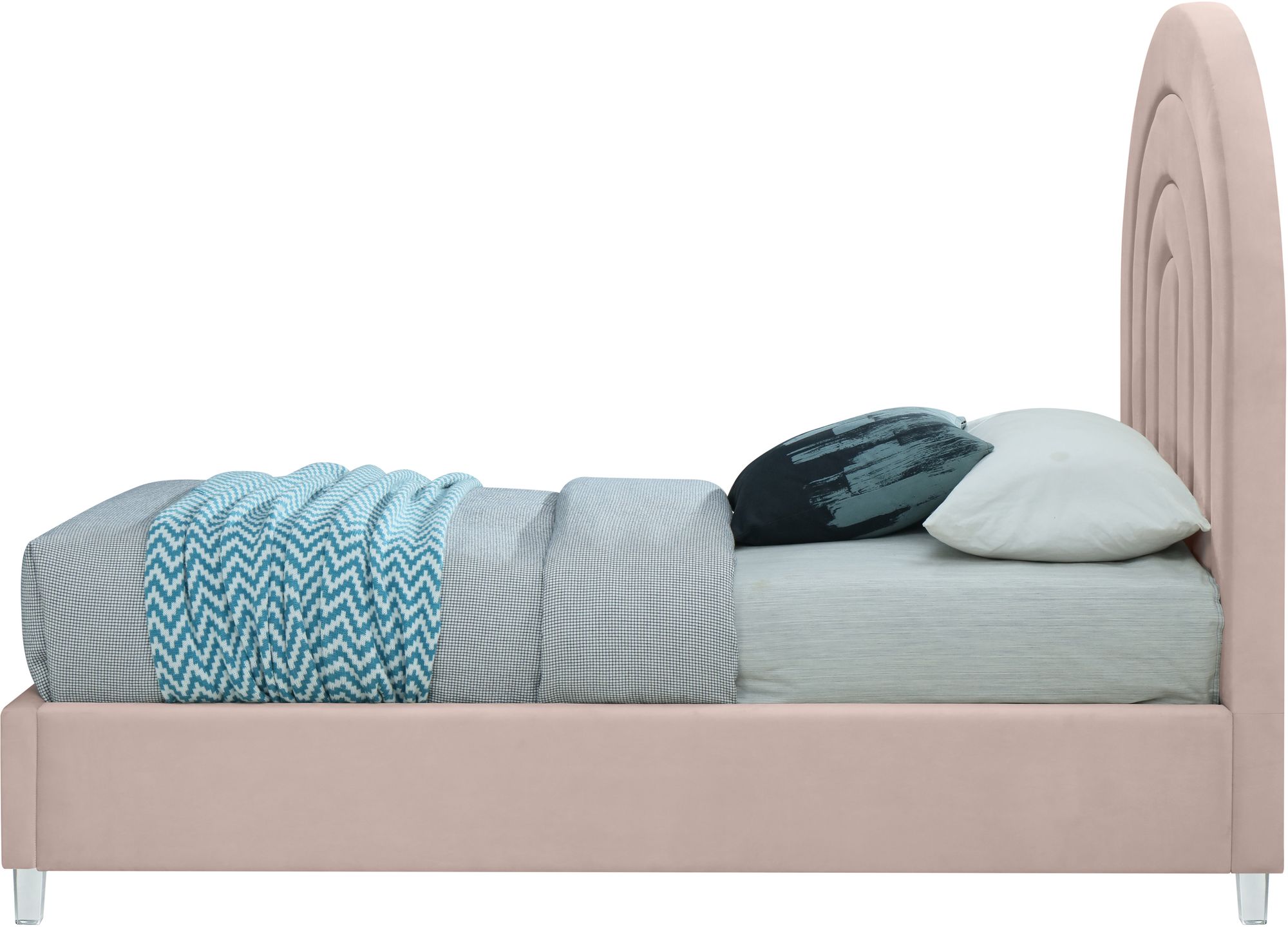Rainbow Velvet Twin Size Bed
