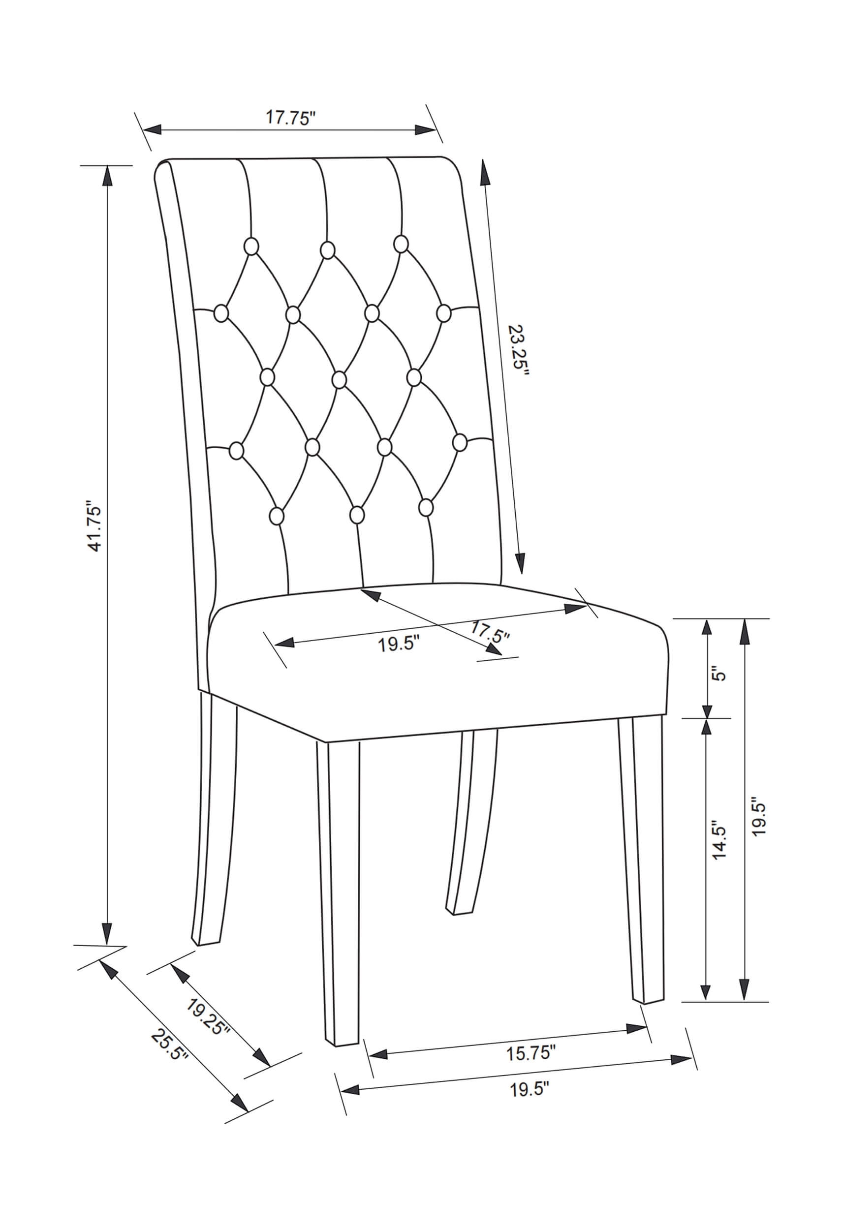 Douglas Tufted Back Fabric Dining Chair