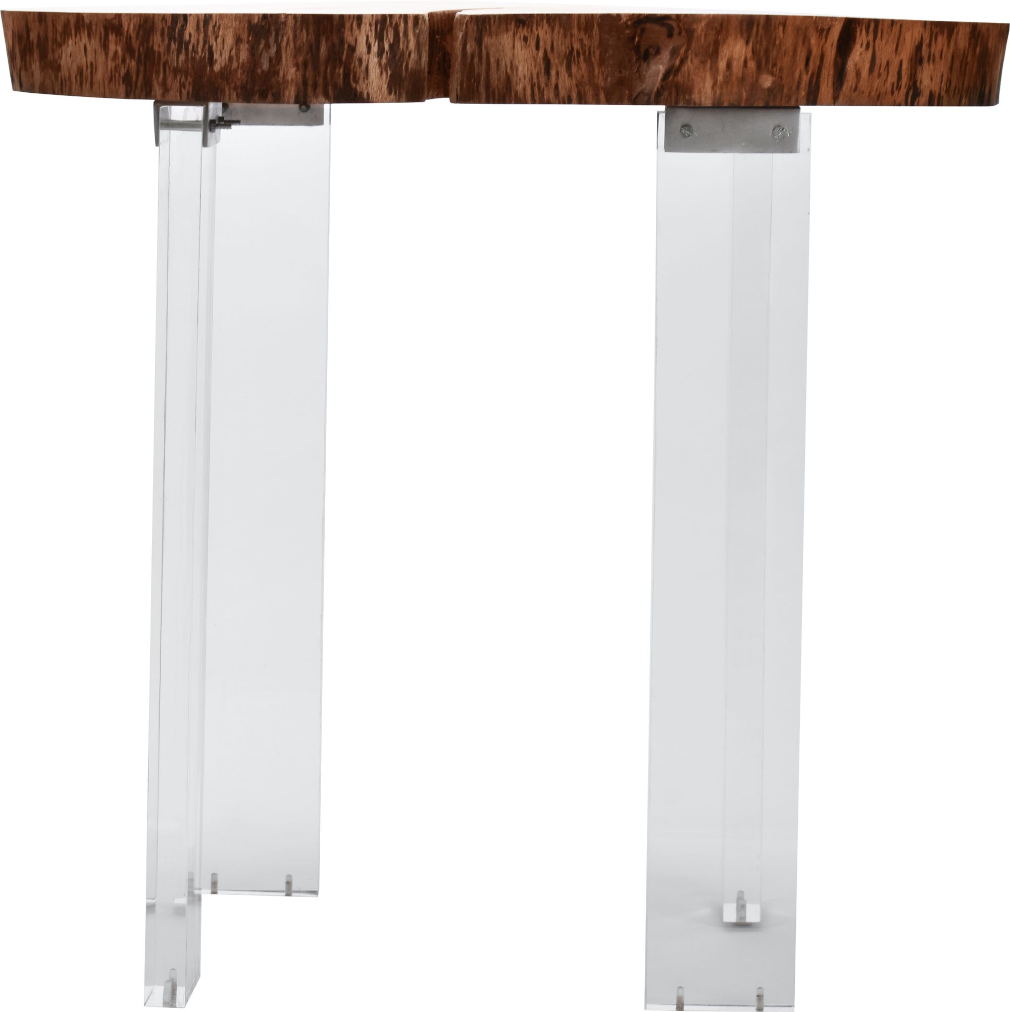 Woodland Live Edge Acacia Wood End Table with Acrylic Legs