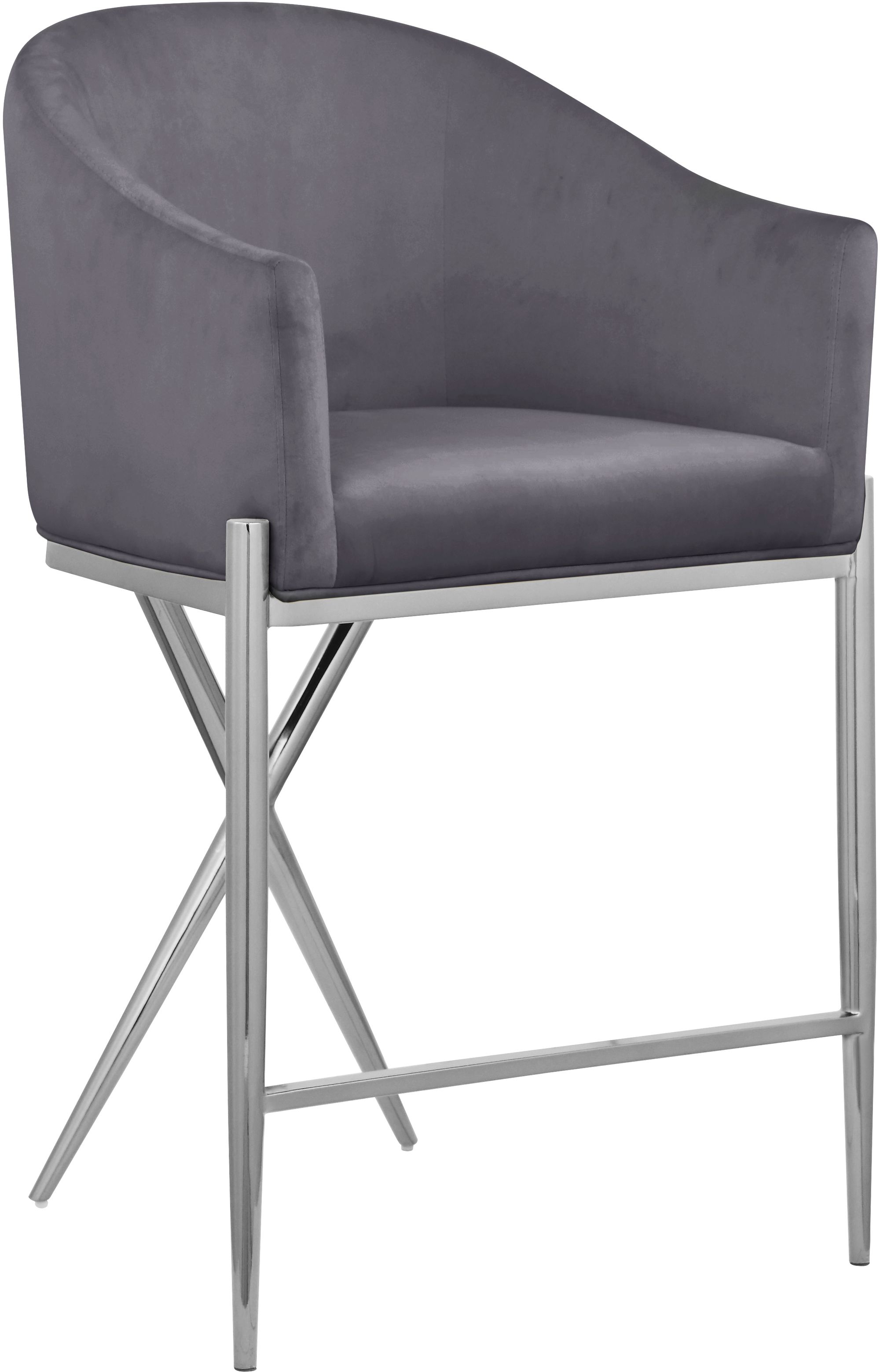 Xavier Counter Stool with Chrome Metal Legs