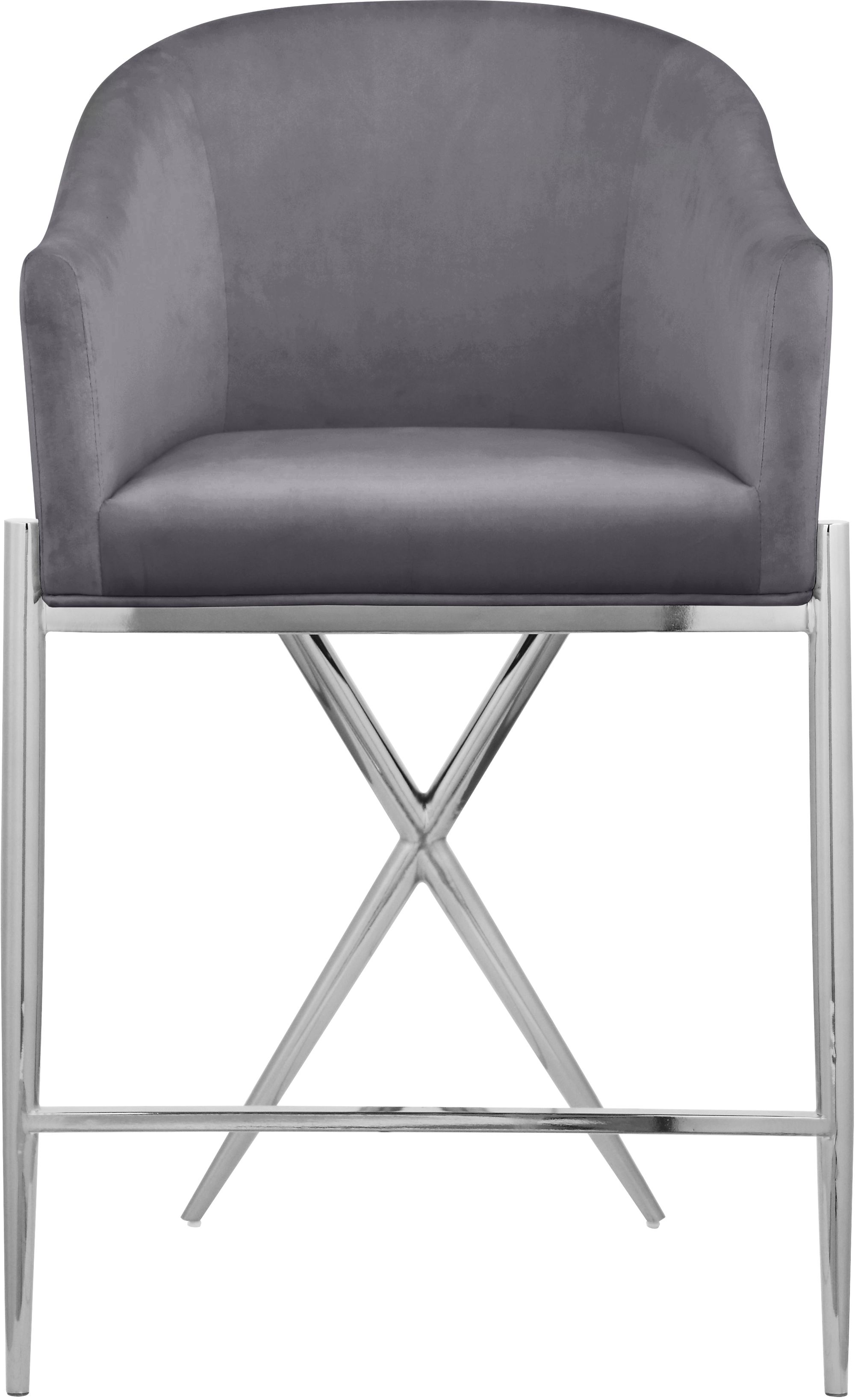 Xavier Counter Stool with Chrome Metal Legs