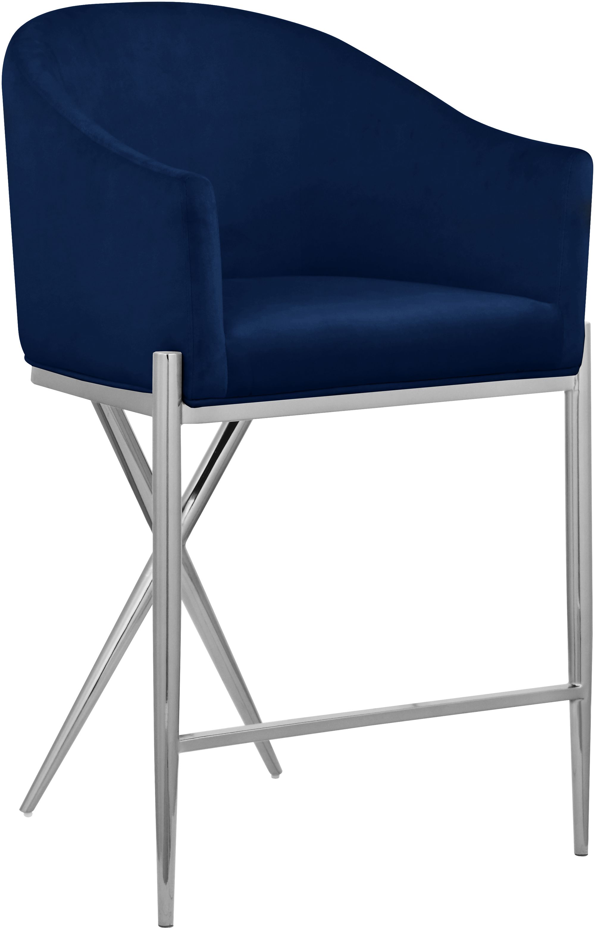 Xavier Counter Stool with Chrome Metal Legs