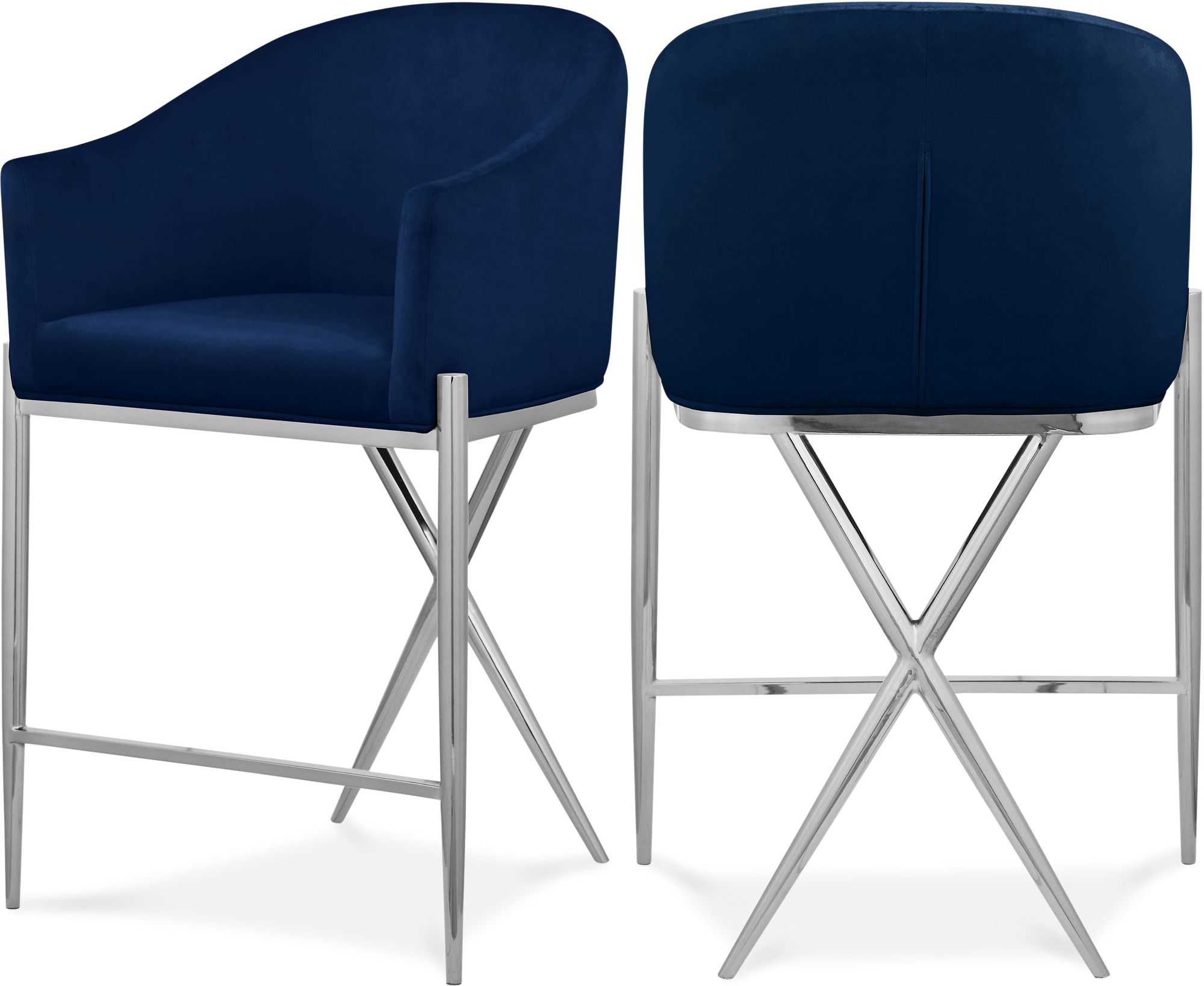 Xavier Counter Stool with Chrome Metal Legs