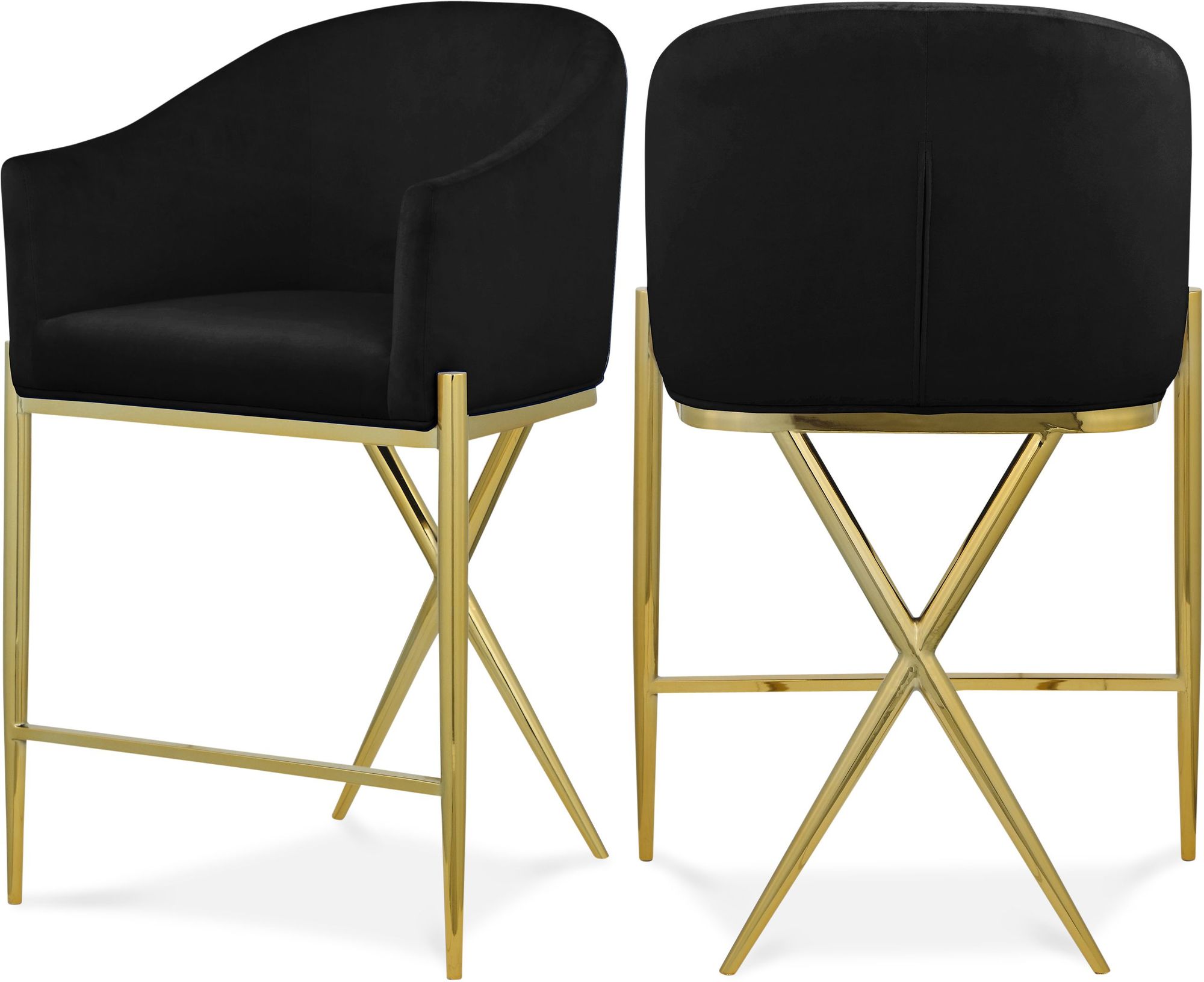 Xavier Counter Stool with Gold Metal Legs