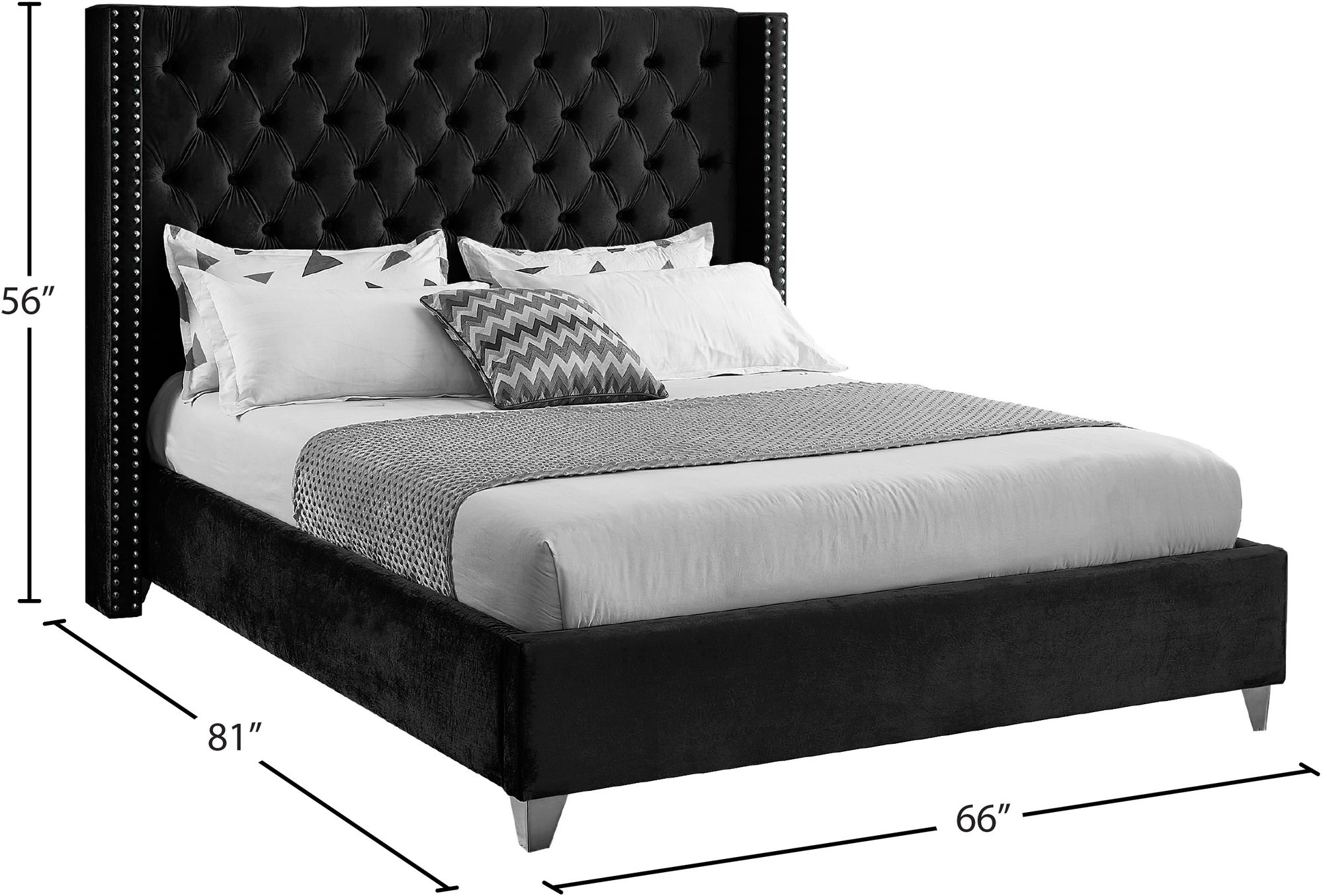 Aiden Velvet Full Size Bed