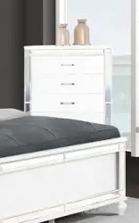 SM Calipso Wood/Velvet Padding Bedroom Set w/Led