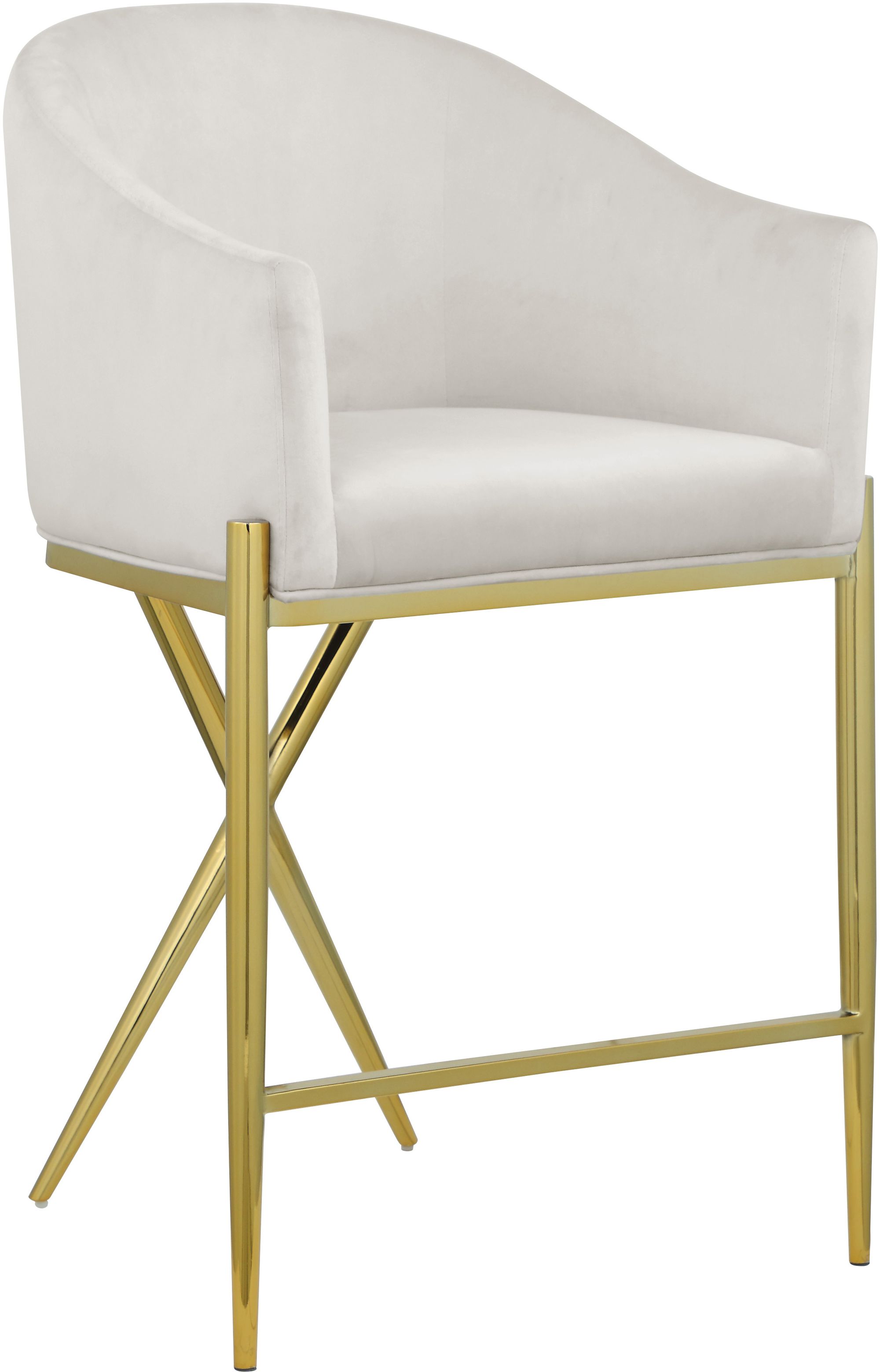 Xavier Counter Stool with Gold Metal Legs