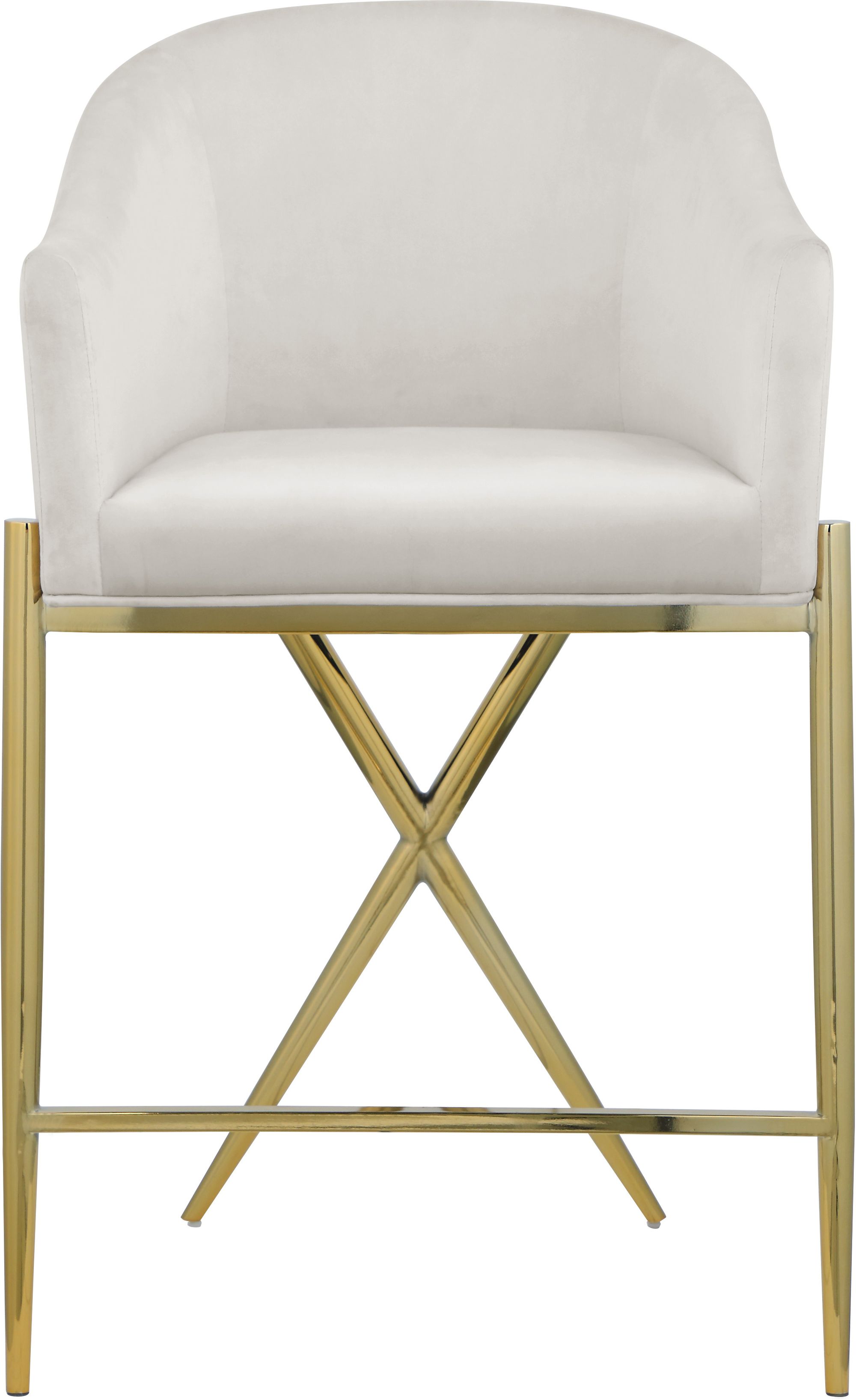 Xavier Counter Stool with Gold Metal Legs