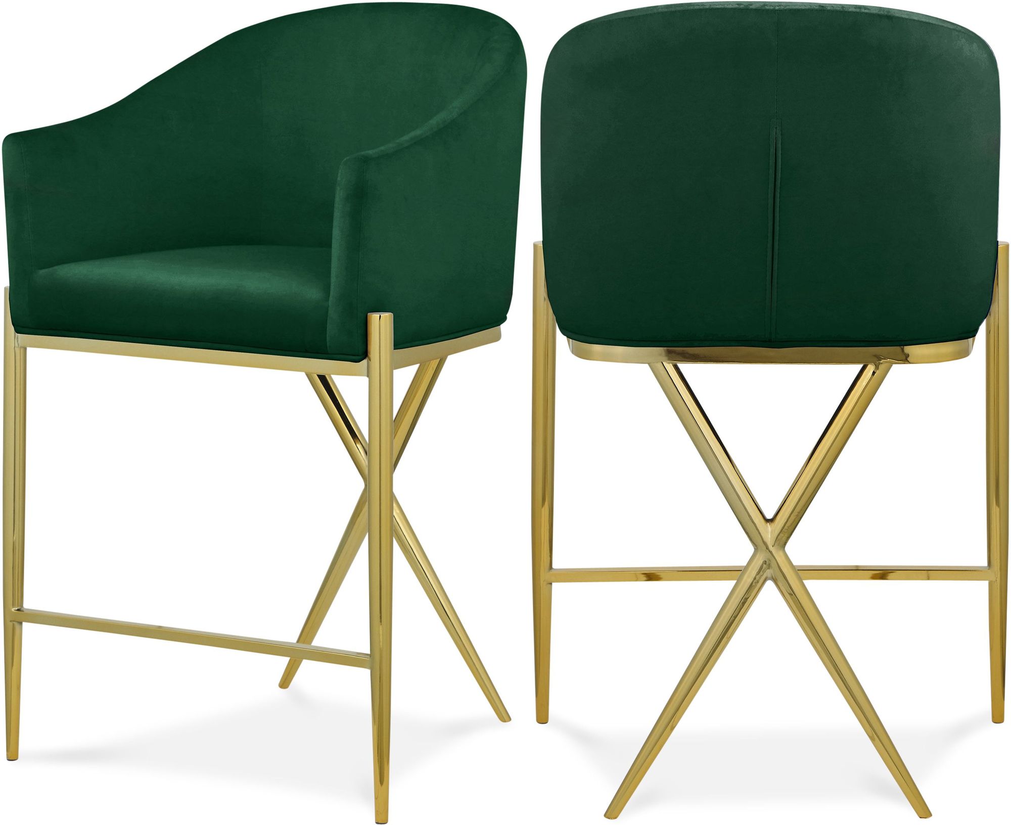 Xavier Counter Stool with Gold Metal Legs