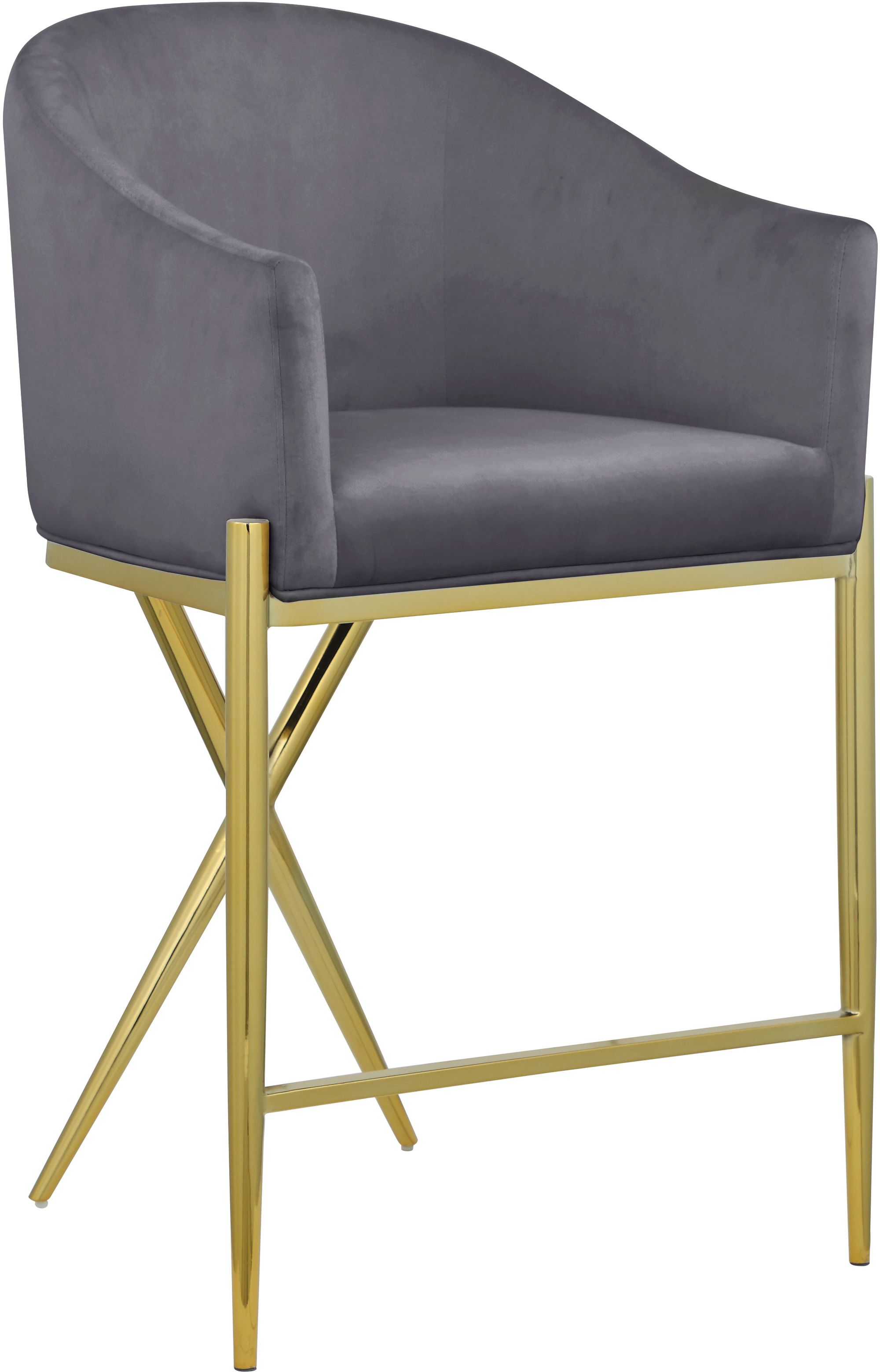 Xavier Counter Stool with Gold Metal Legs