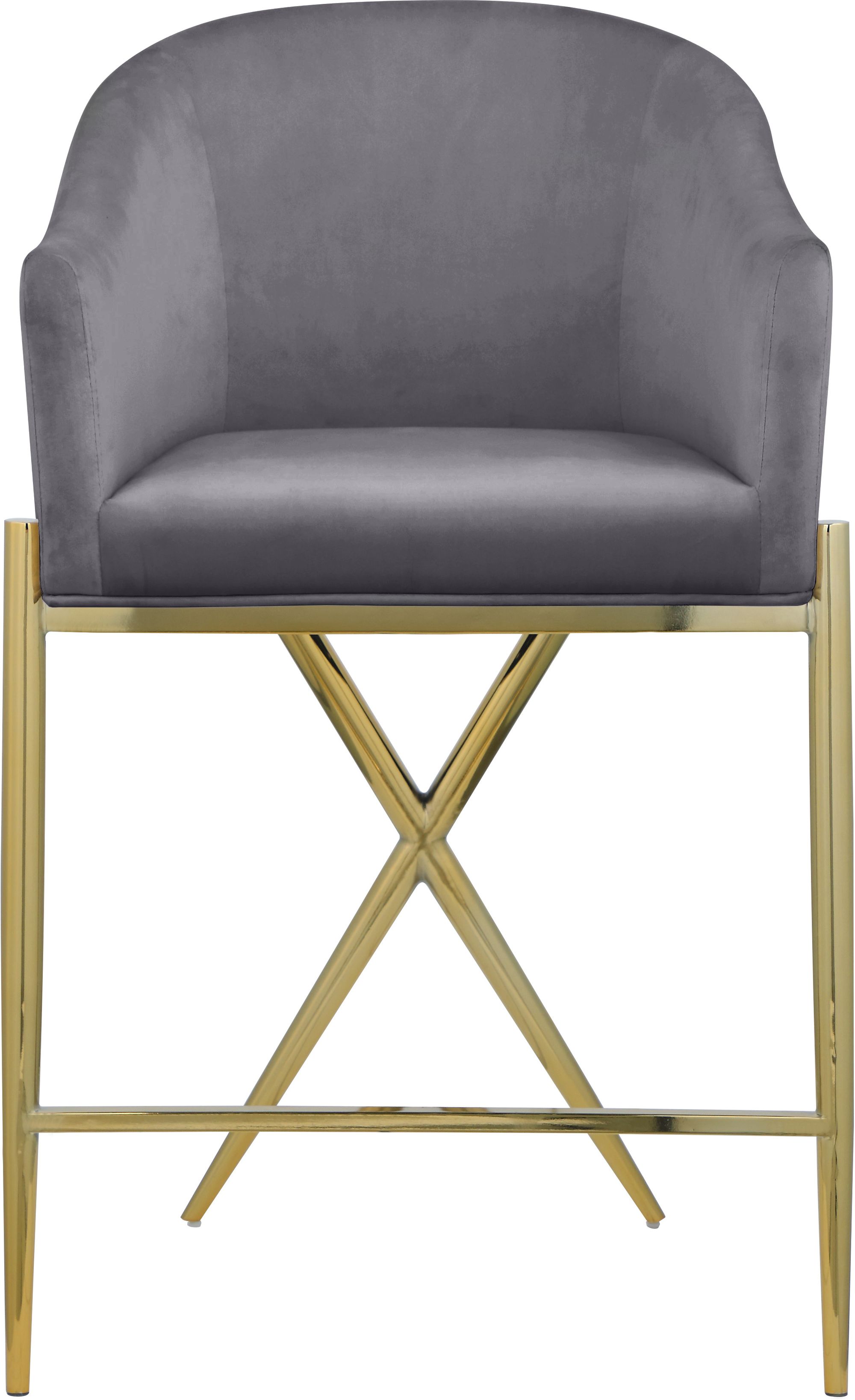 Xavier Counter Stool with Gold Metal Legs