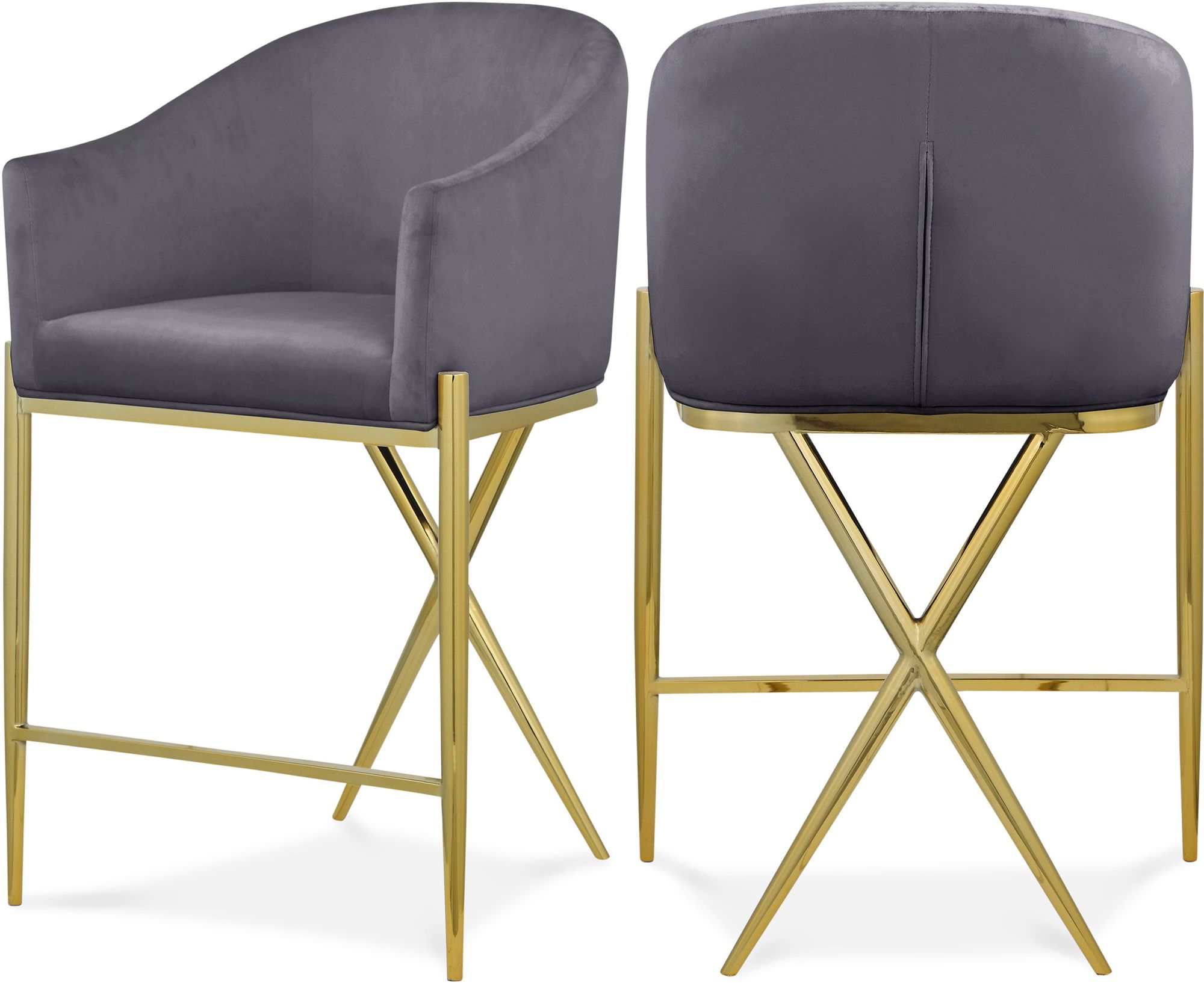 Xavier Counter Stool with Gold Metal Legs