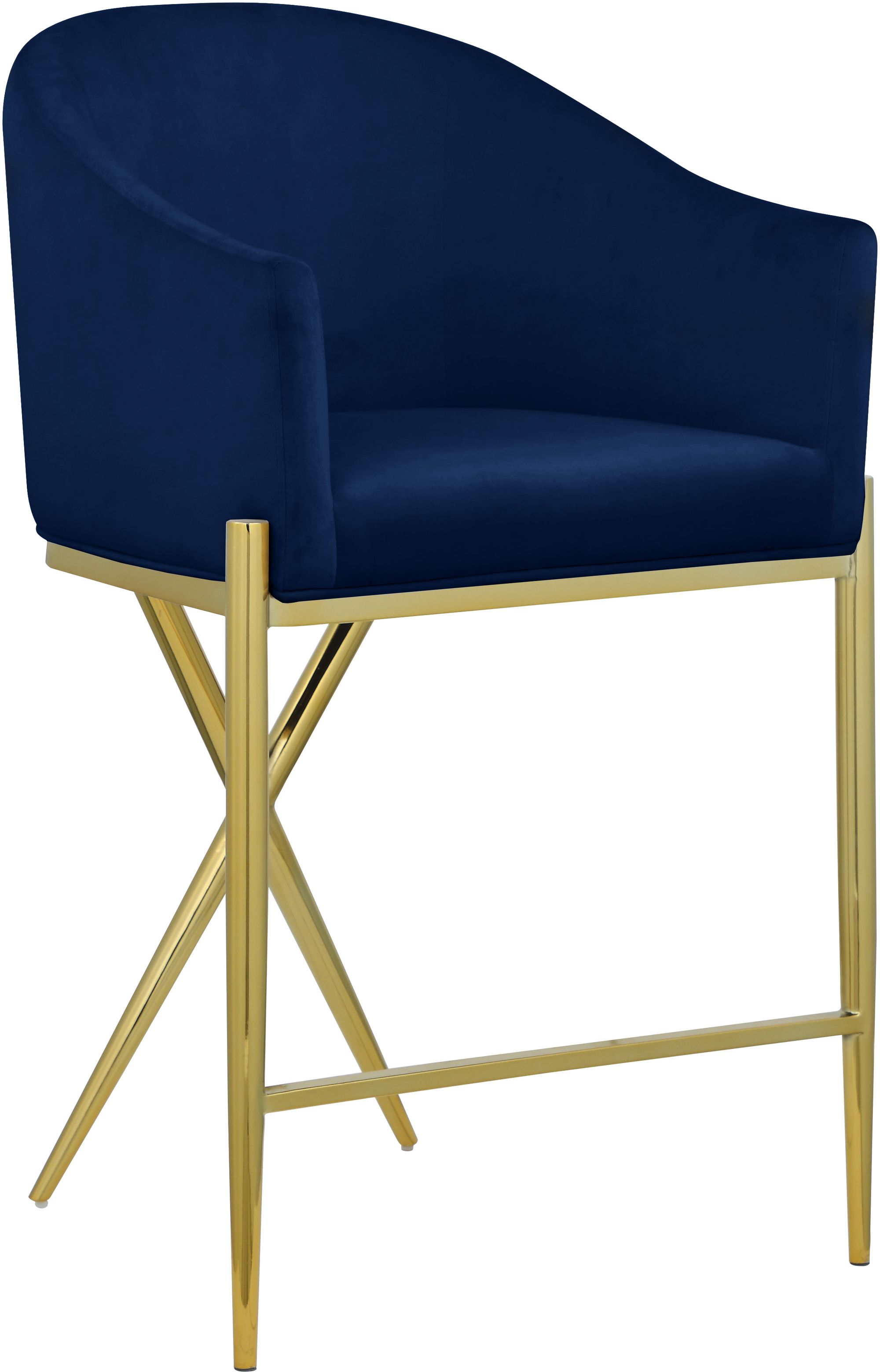 Xavier Counter Stool with Gold Metal Legs