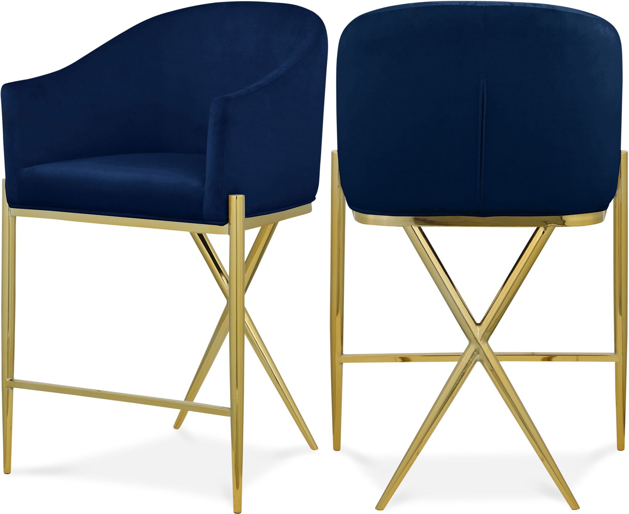 Xavier Counter Stool with Gold Metal Legs