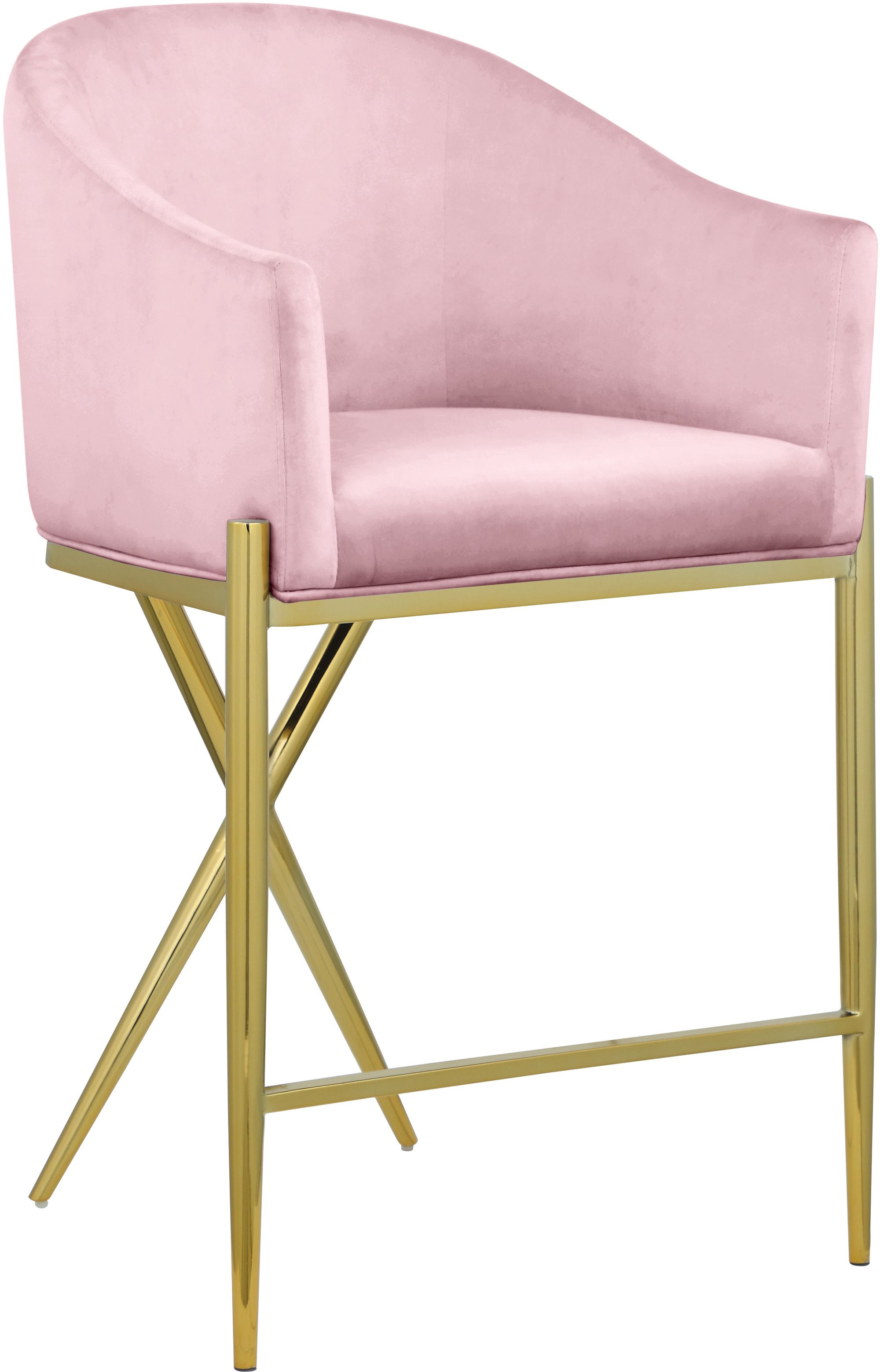Xavier Counter Stool with Gold Metal Legs