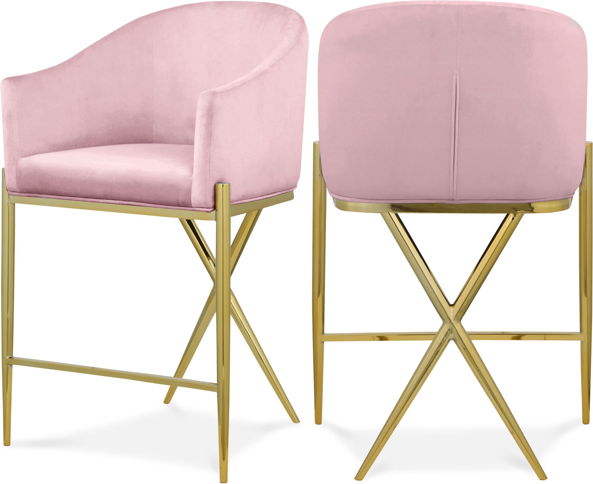 Xavier Counter Stool with Gold Metal Legs