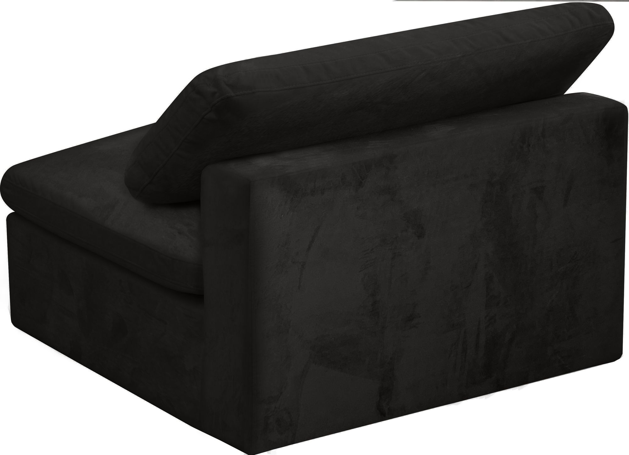 Cozy Velvet Modular Fiber Filled Comfort Overstuffed Armless Chair