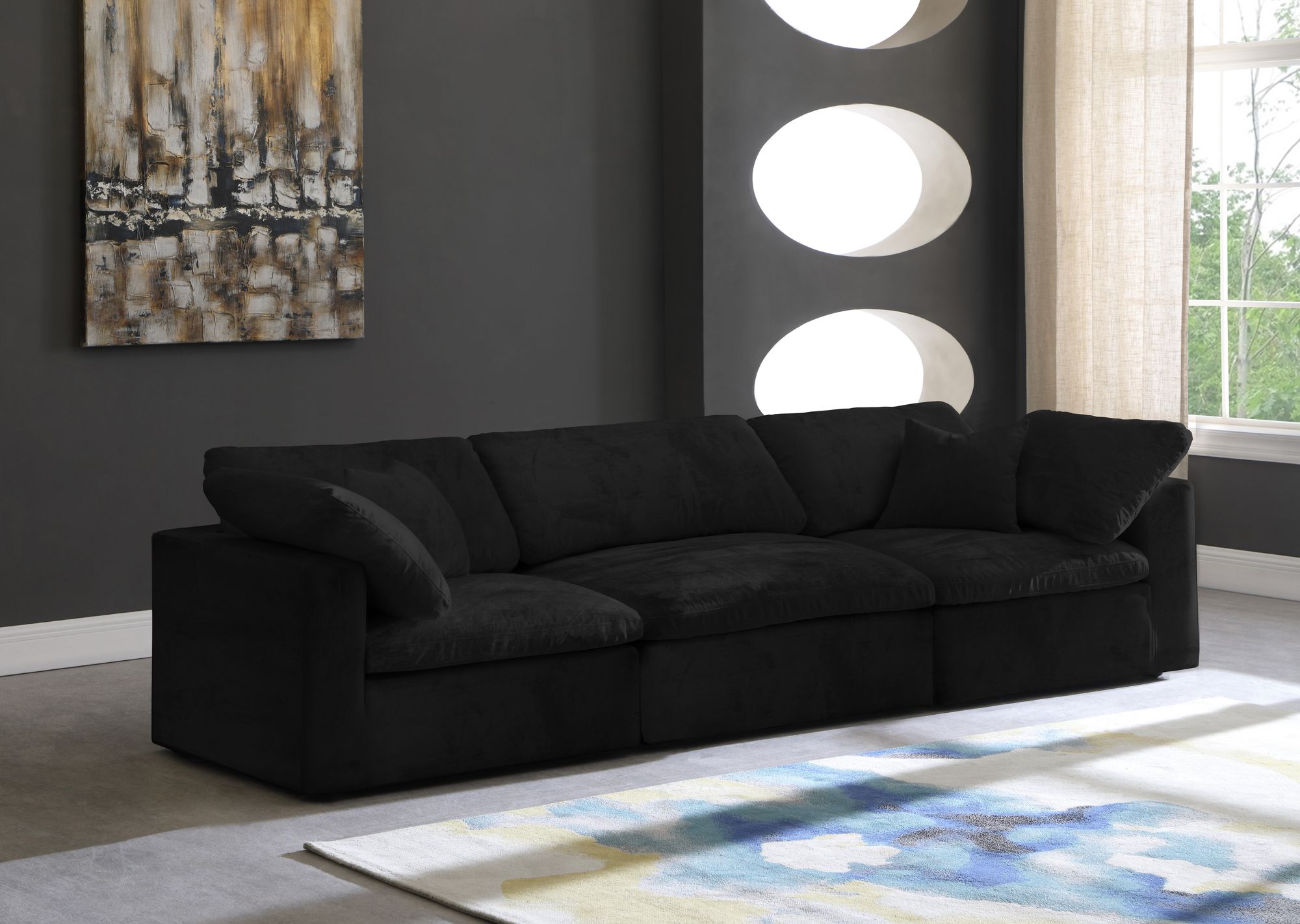 Cozy 119" Velvet Comfort Modular Sofa