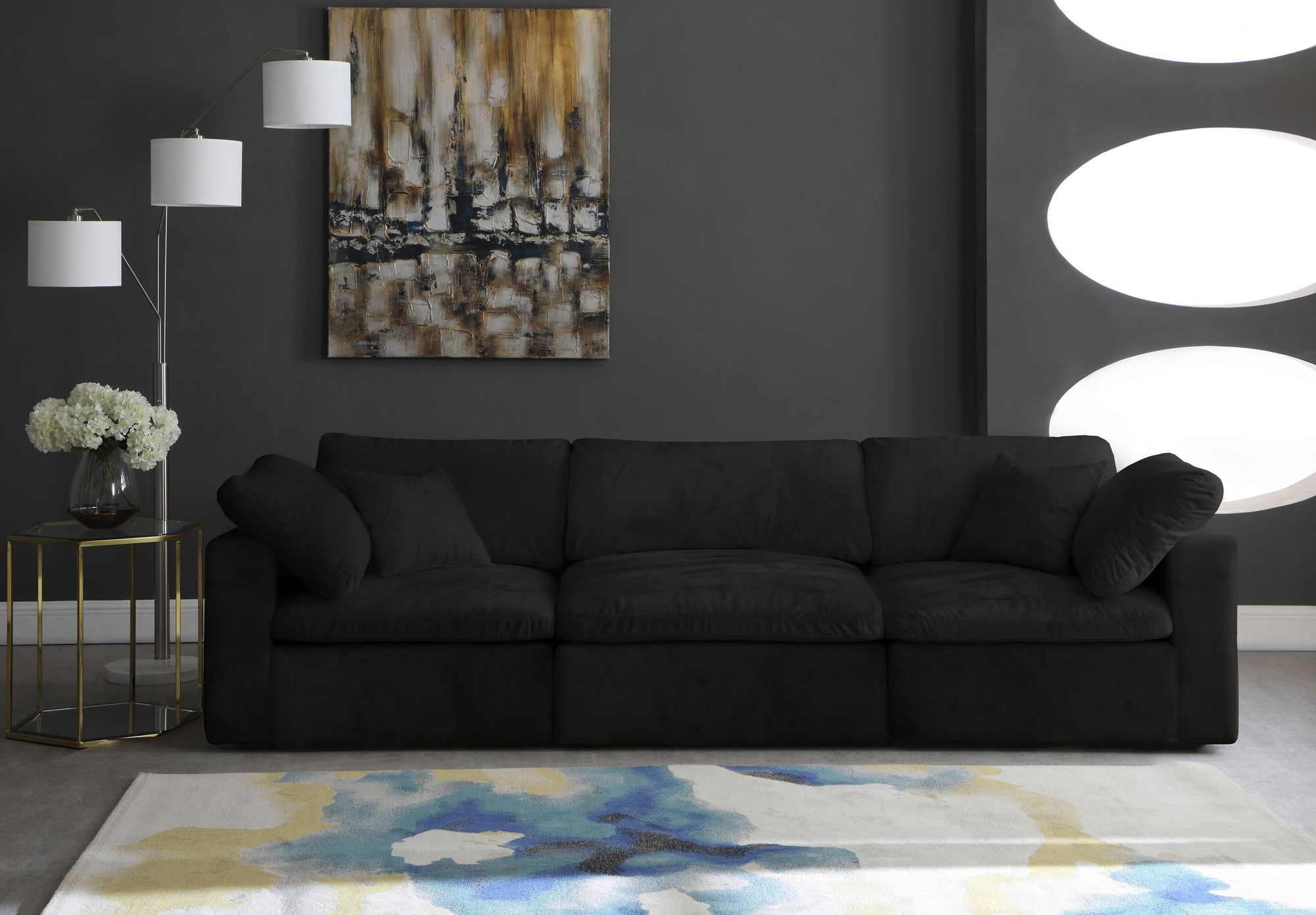 Cozy 119" Velvet Comfort Modular Sofa