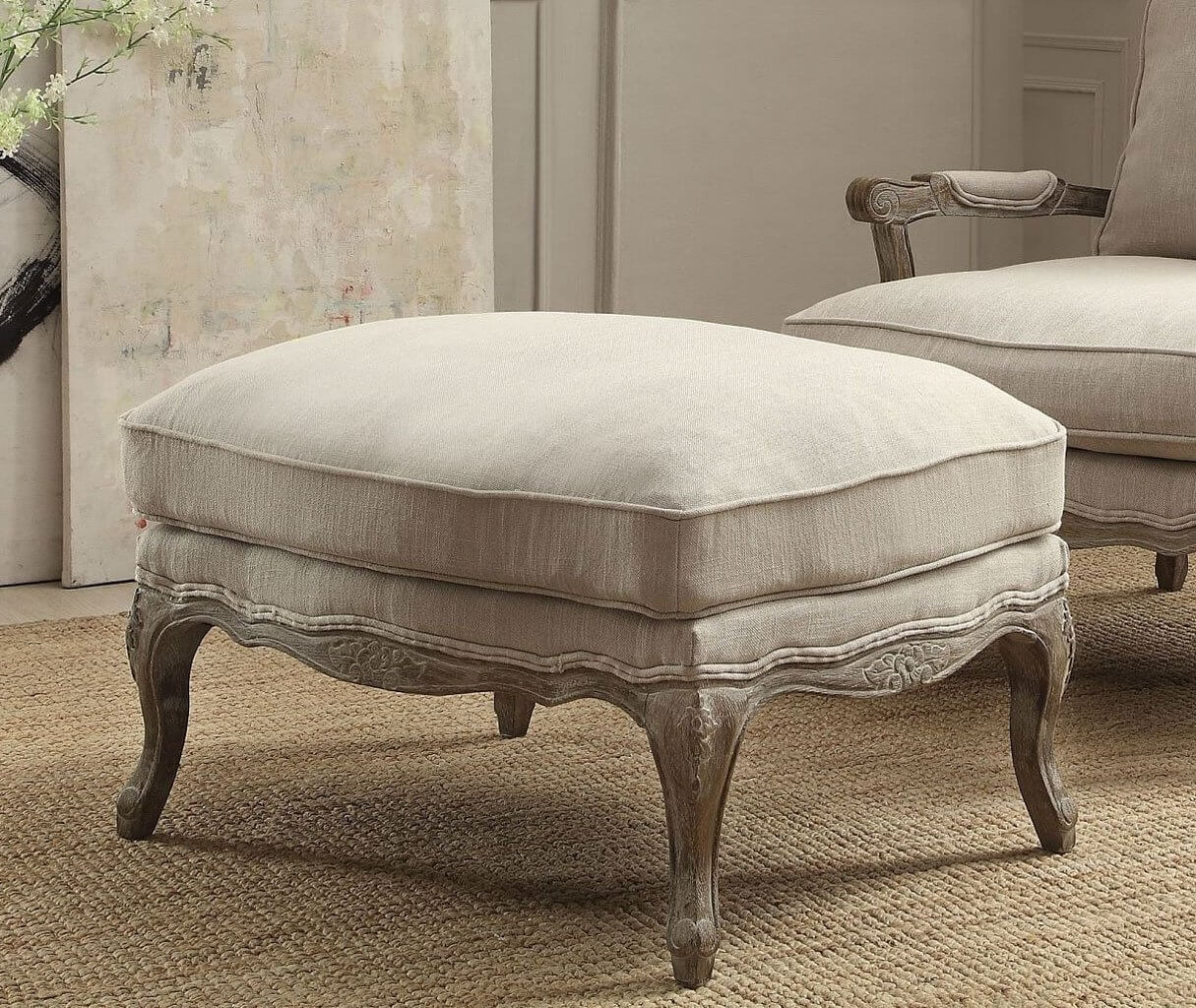 Parlier Fabric Ottoman by Homelegance