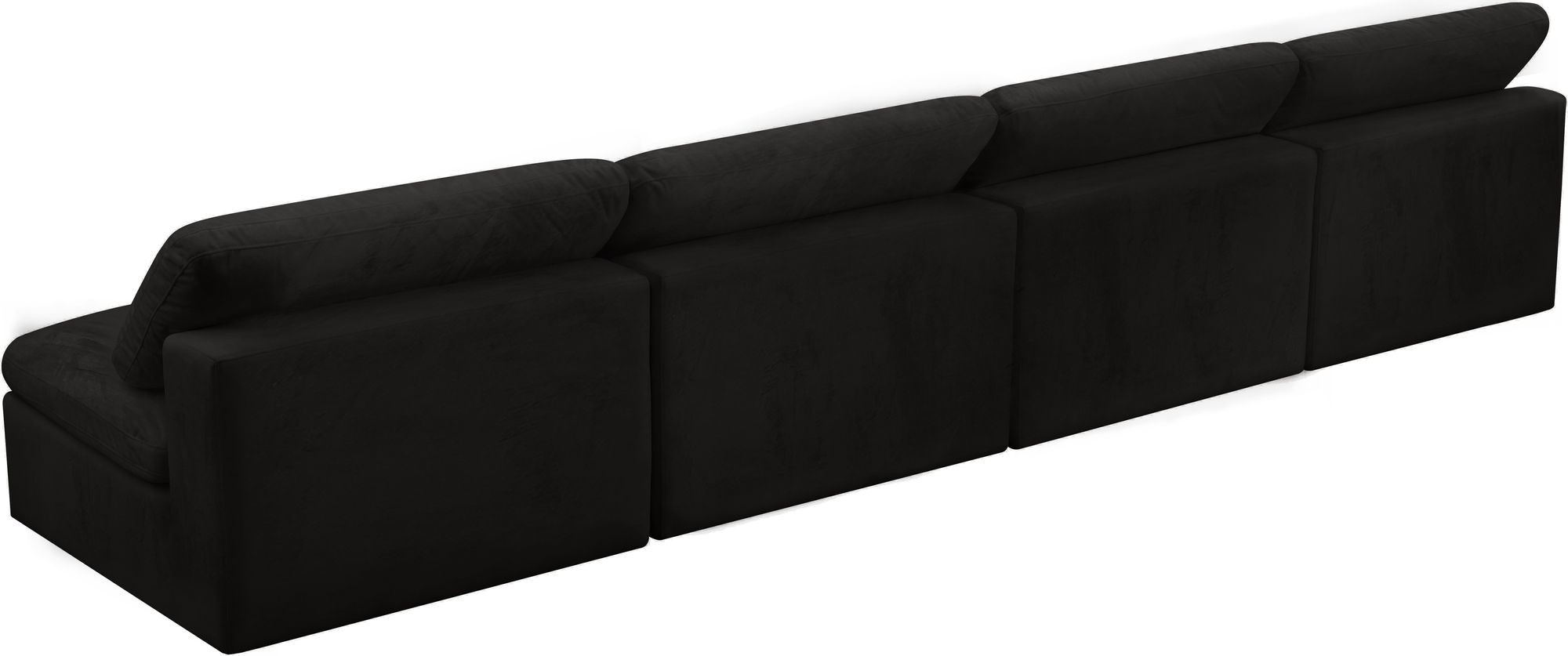Cozy 156" Armless Velvet Comfort Modular Sofa