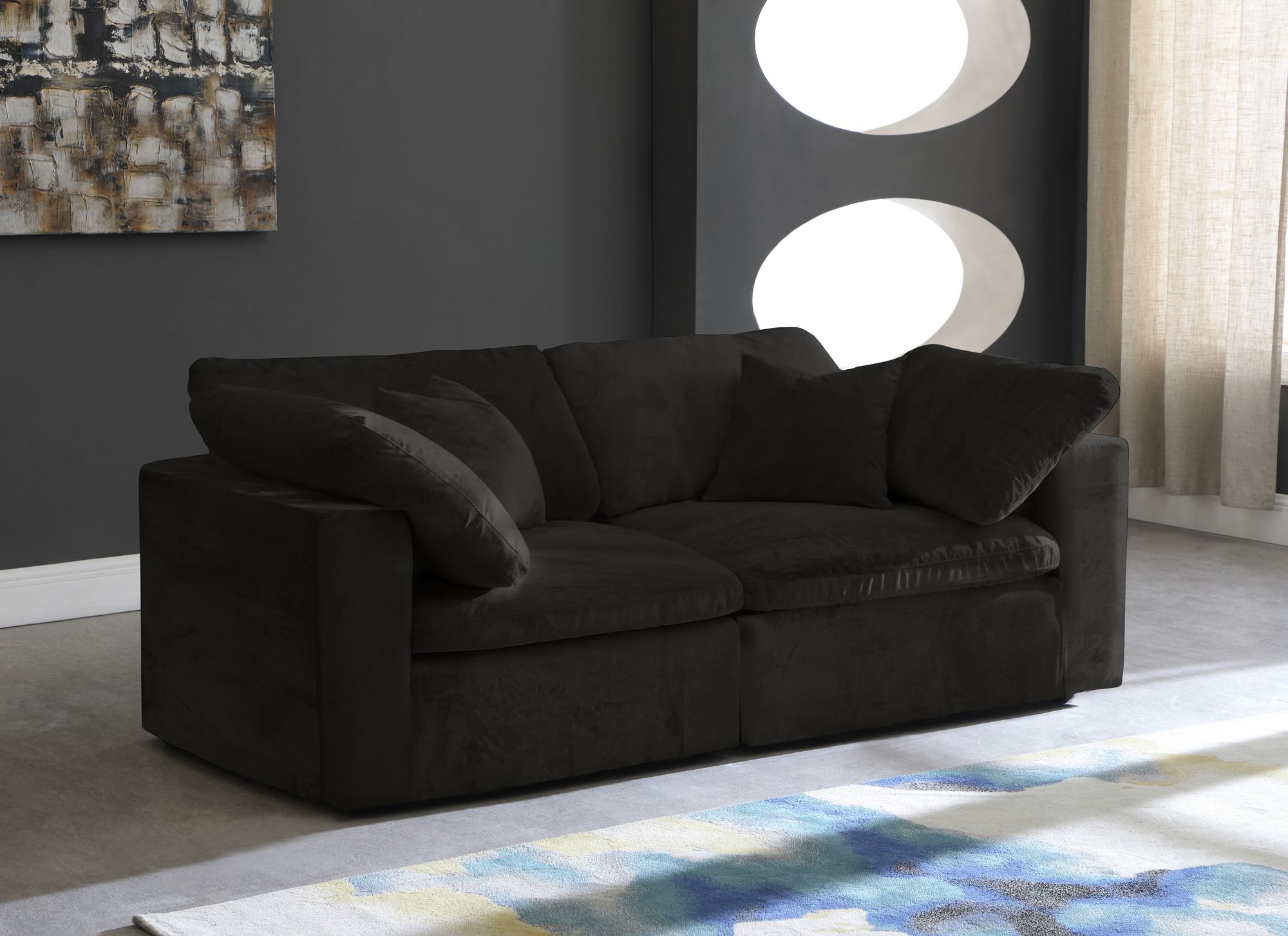 Cozy 80" Velvet Comfort Modular Sofa