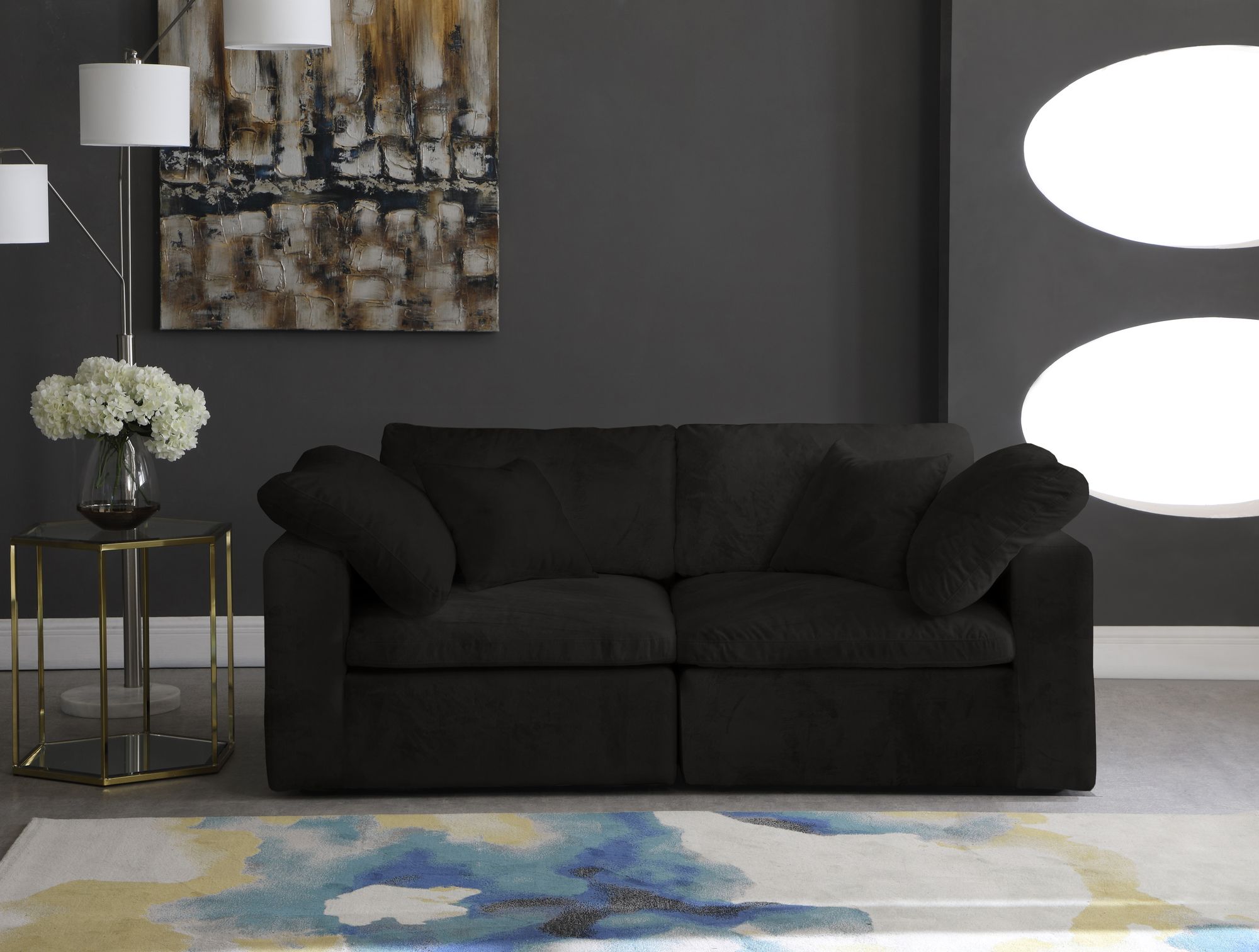 Cozy 80" Velvet Comfort Modular Sofa
