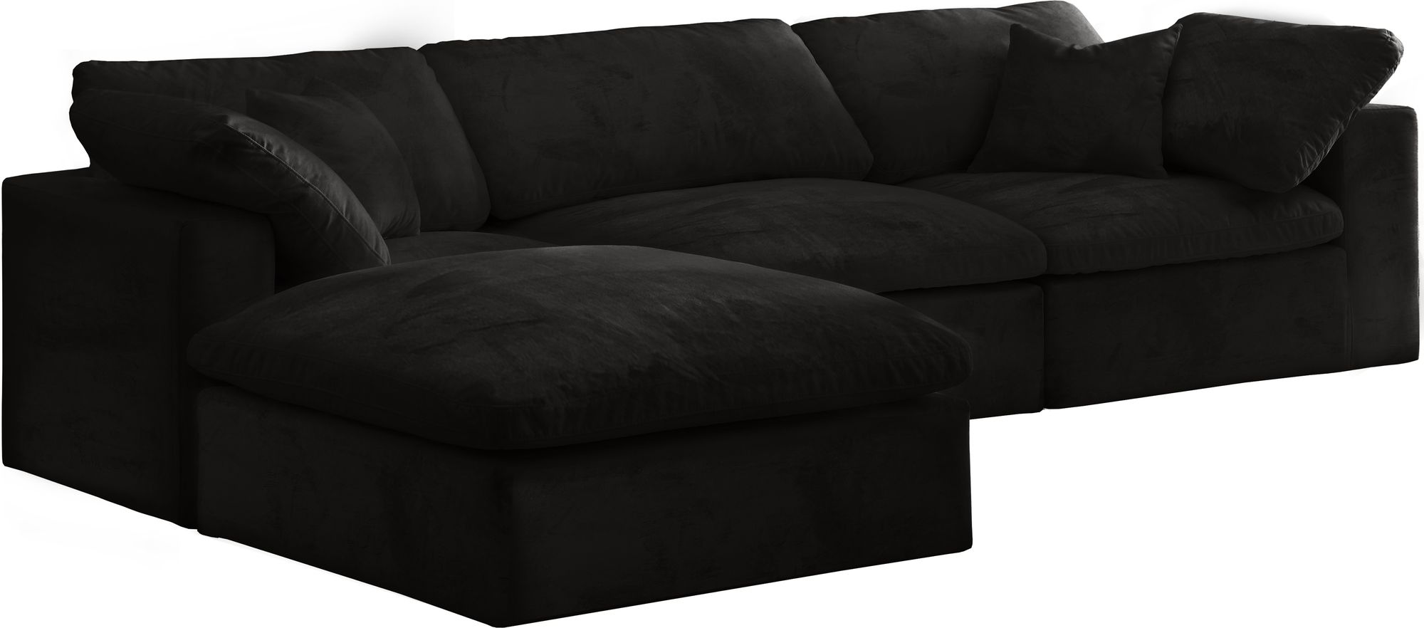 Cozy 119" 4-Piece Velvet Comfort Modular Sectional