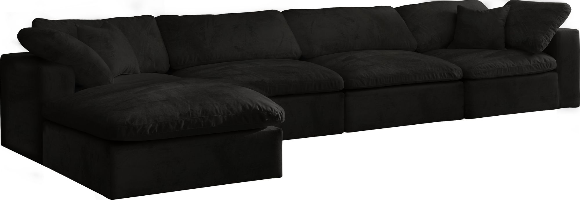 Cozy 158" 5-Piece Velvet Comfort Modular Sectional