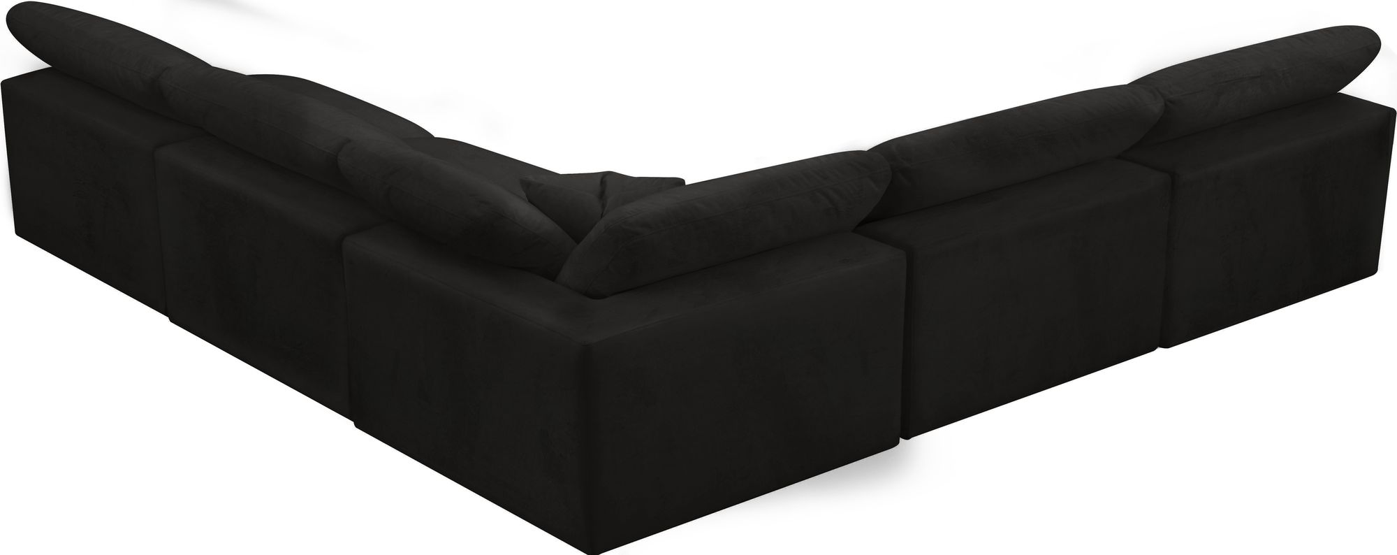 Cozy 118" 5-Piece Velvet Comfort Modular Armless Sectional